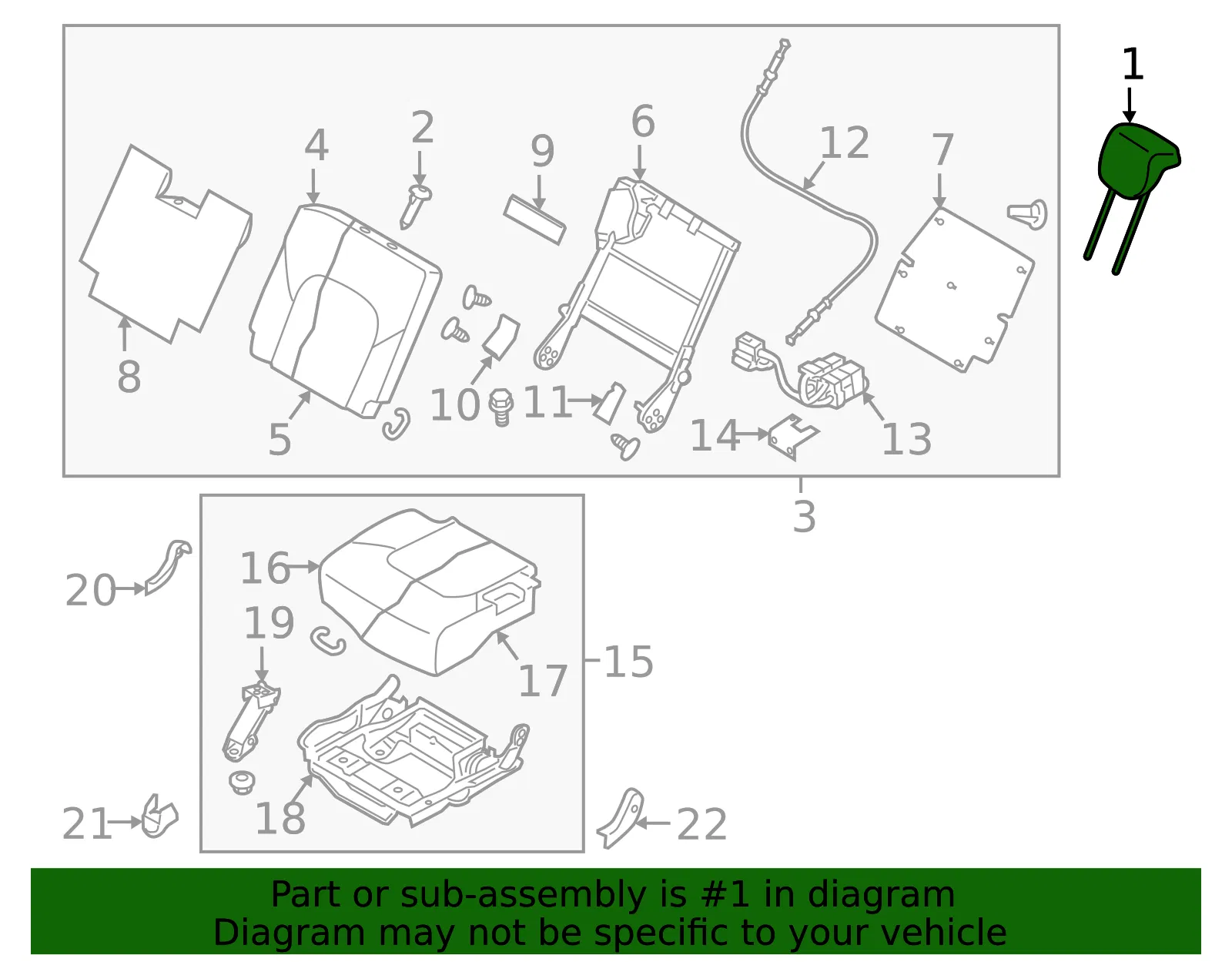 Headrest - Nissan (H6480-8A60A) - view 2