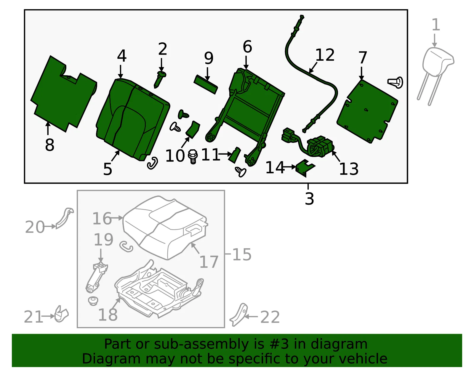 Seat Back Assembly - Nissan (H9600-8A60A) - view 2