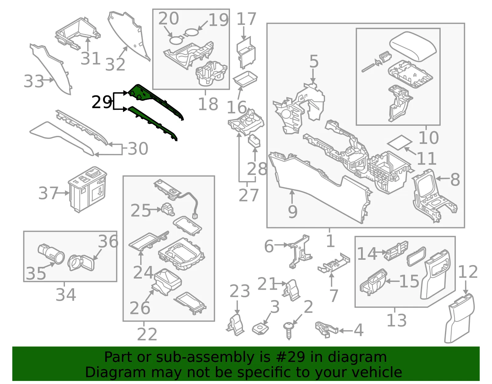 Console Trim Panel - Mazda (K128-64-47XE-03) - view 2