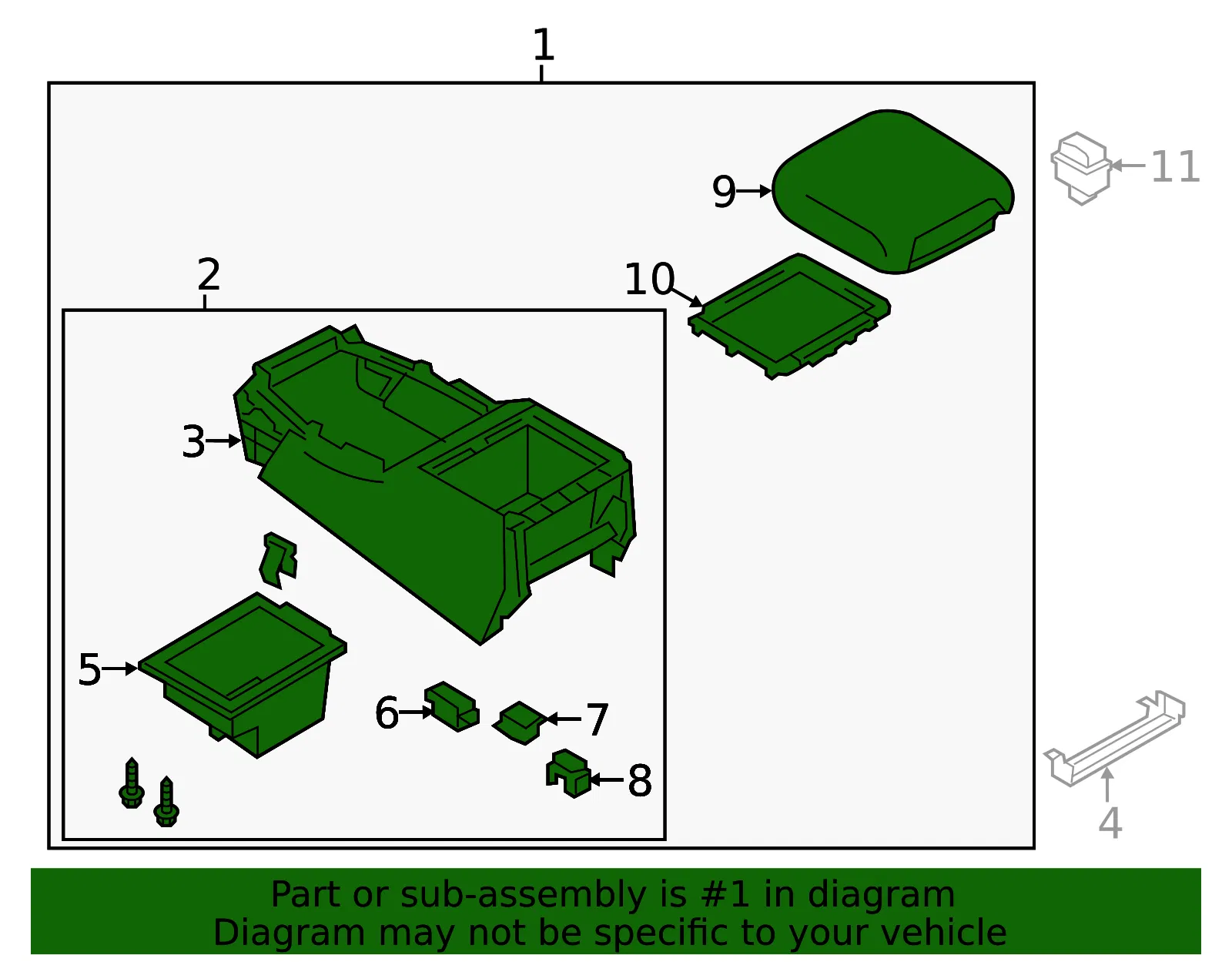 Console Assembly - Nissan (K6910-1A62B) - view 2