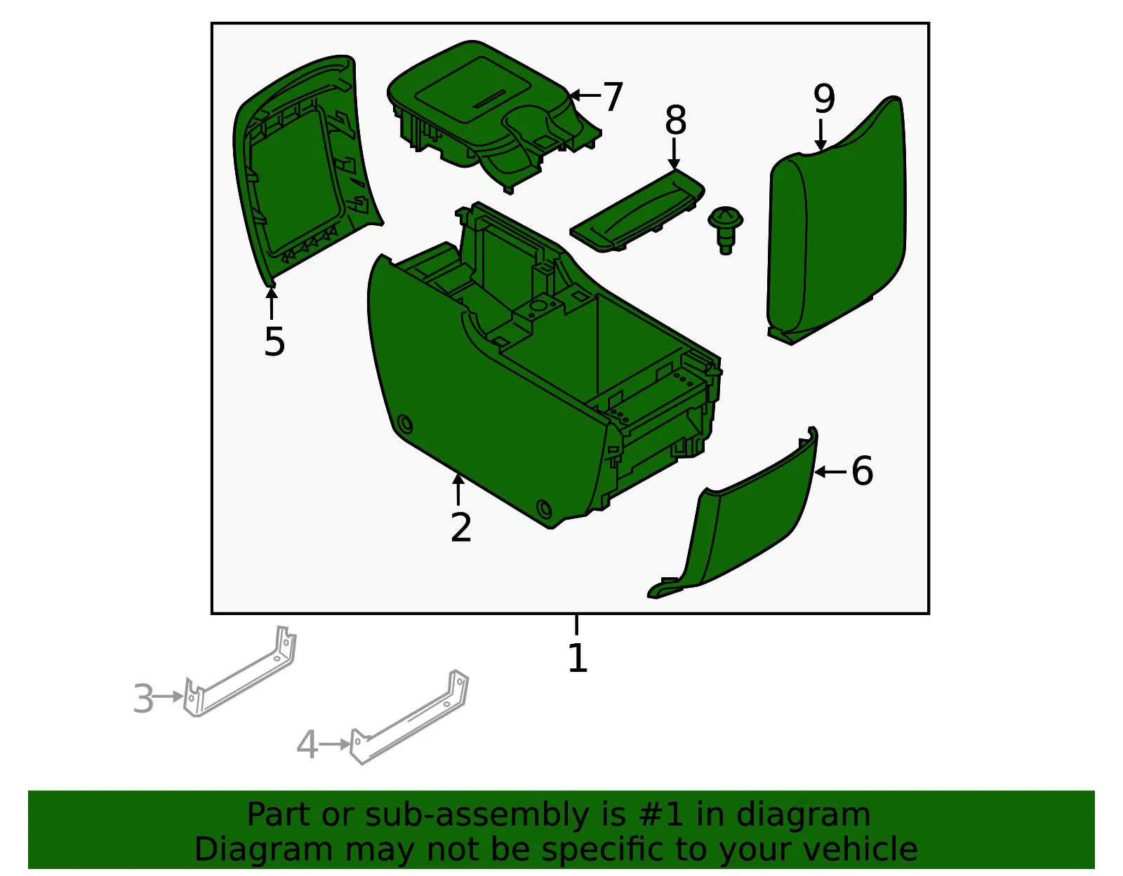 Center Console - Nissan (K6950-1A62A) - view 2