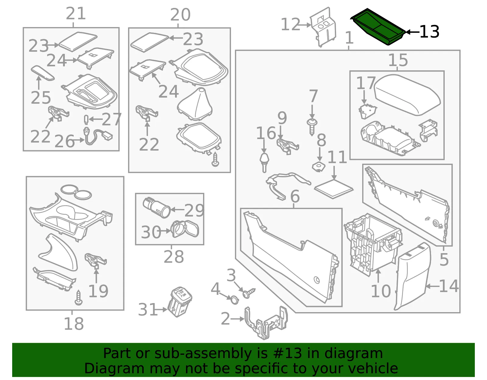 Console Tray - Mazda (KA0G-64-50XA) - view 3