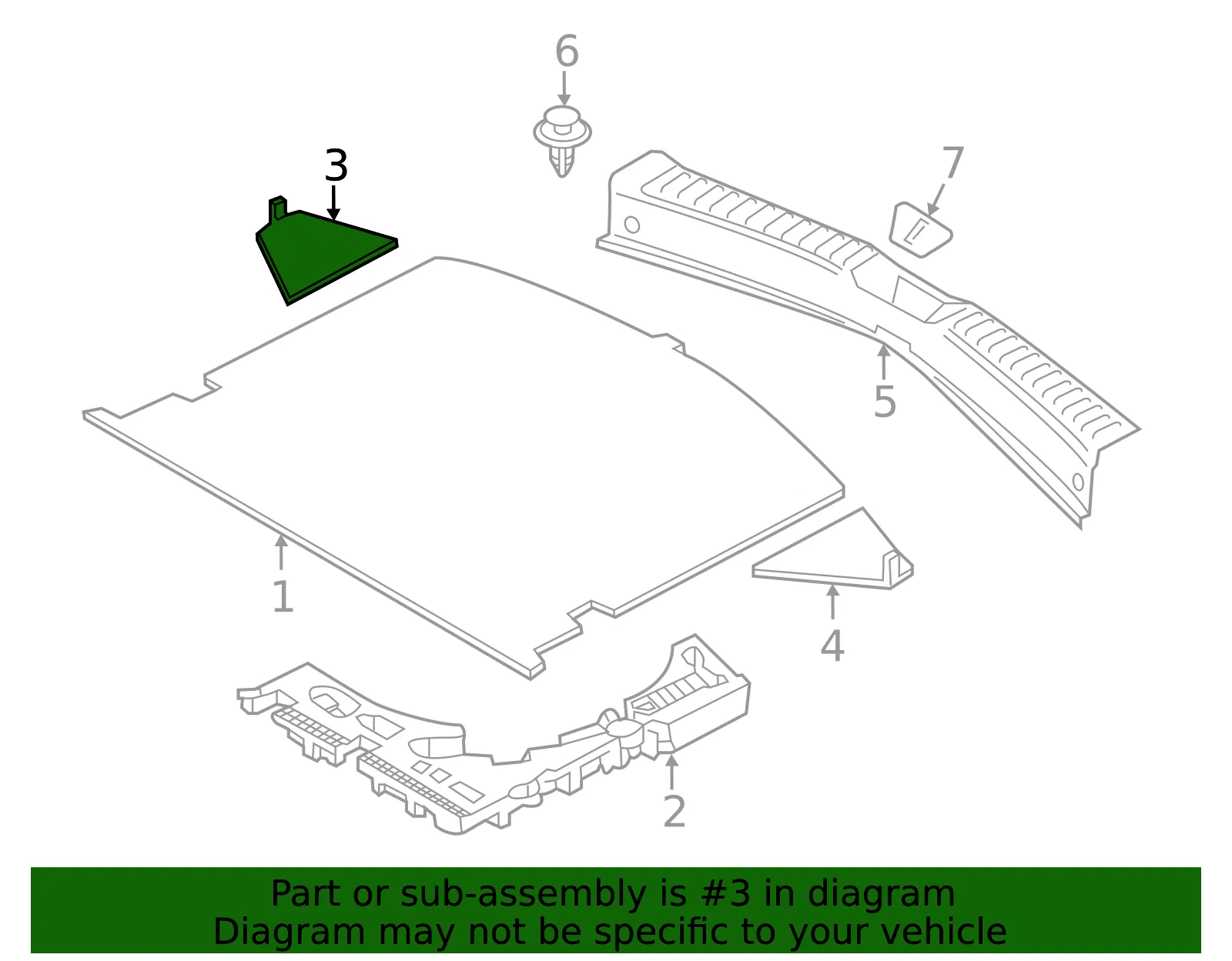 Trunk Trim Panel - Mazda (KB7W-68-8E1-02) - view 3