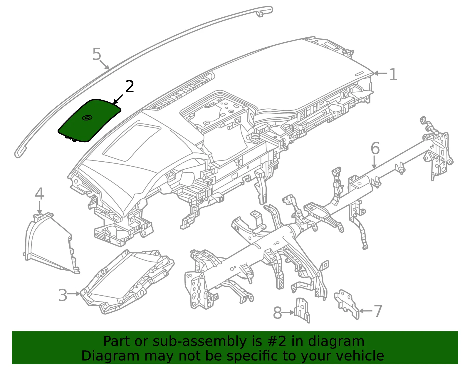 Instrument Panel Cover - Mazda (KBB3-55-225) - view 2