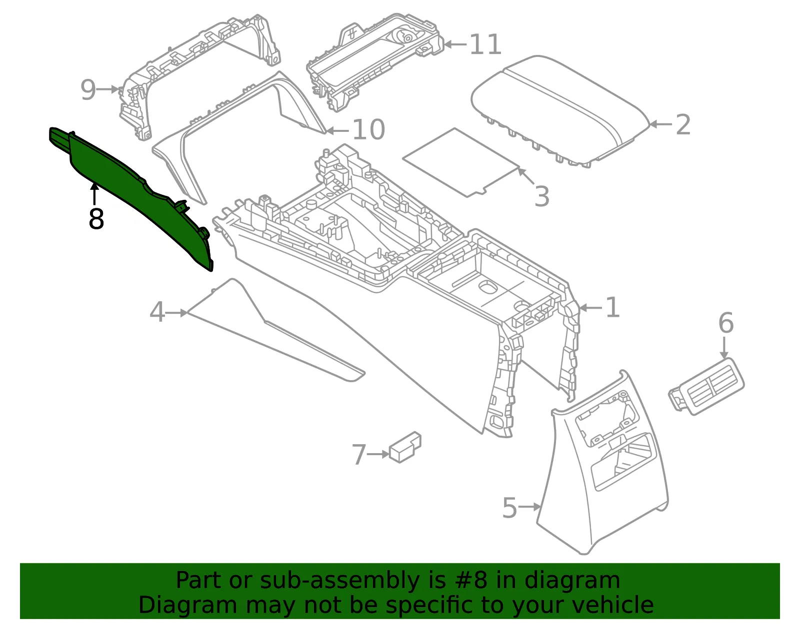 Console Panel - Mazda (KBB3-64-240-02) - view 2