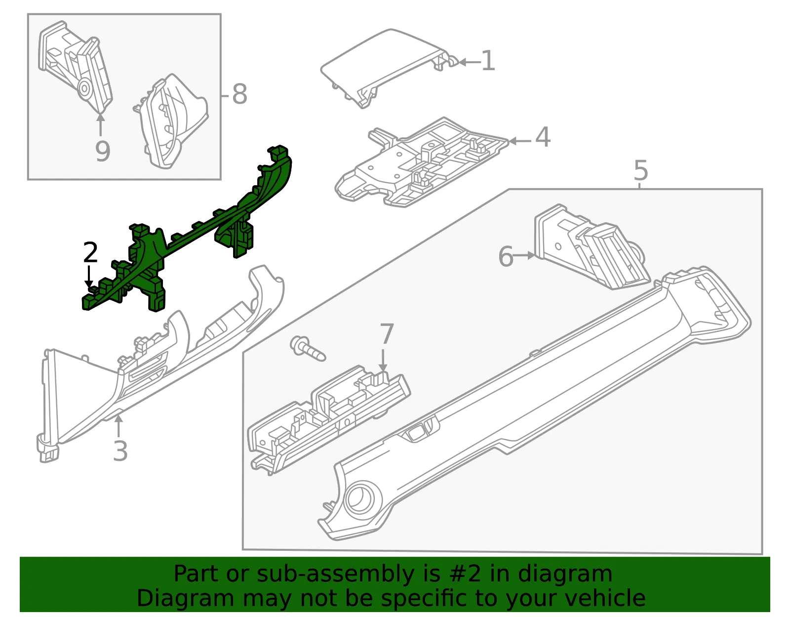 Instrument Panel Trim Panel - Mazda (KBB3-64-270-39) - view 2
