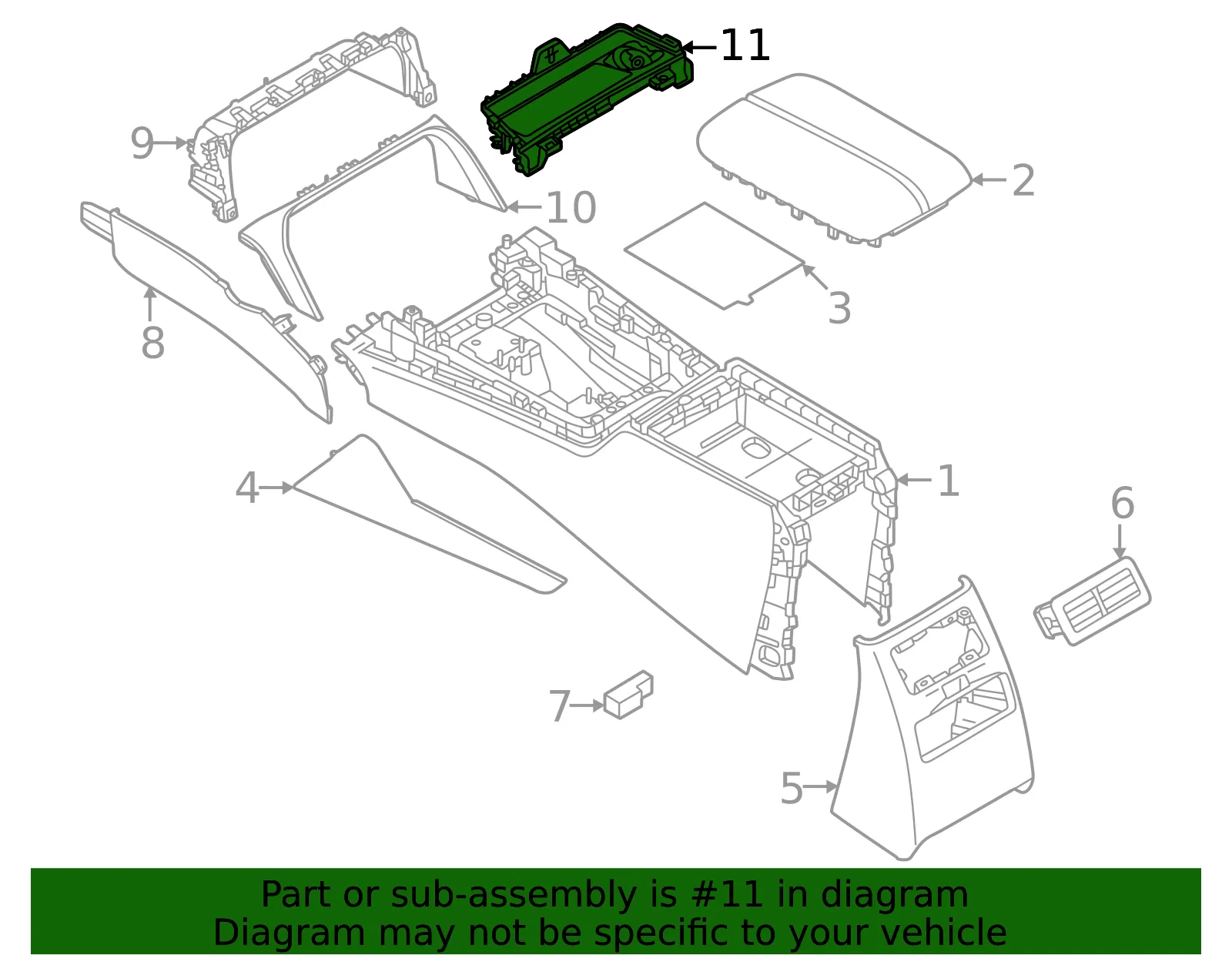 Console Compartment - Mazda (KBB3-64-360) - view 2