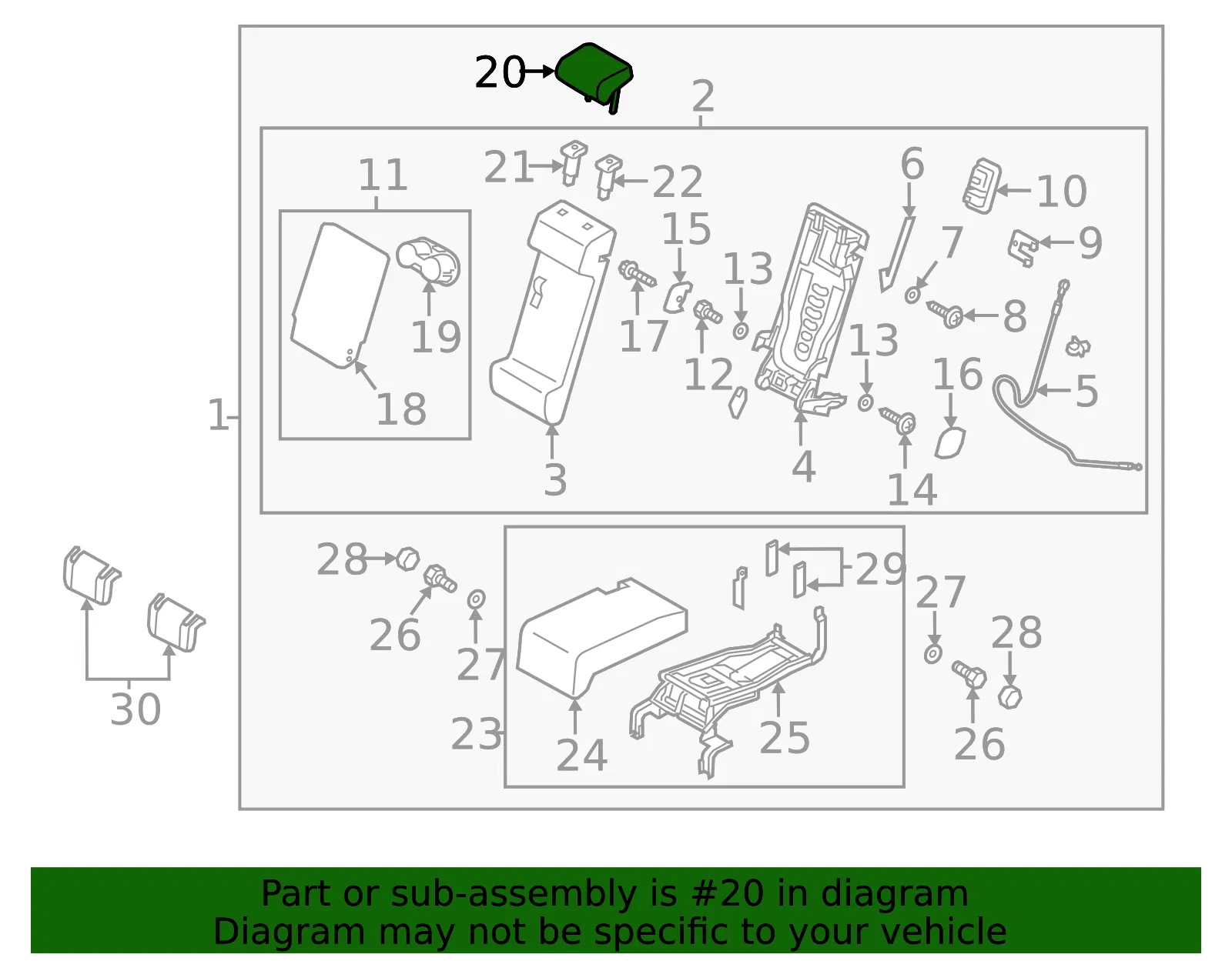 Headrest, Outer - Mazda (KD338824034) - view 3