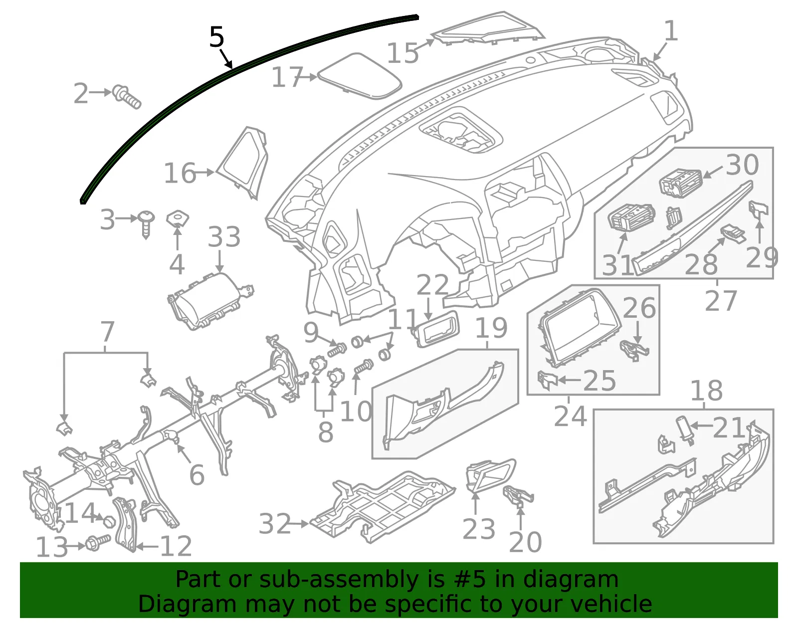Instrument Panel Insulator - Mazda (KD45-55-161) - view 3