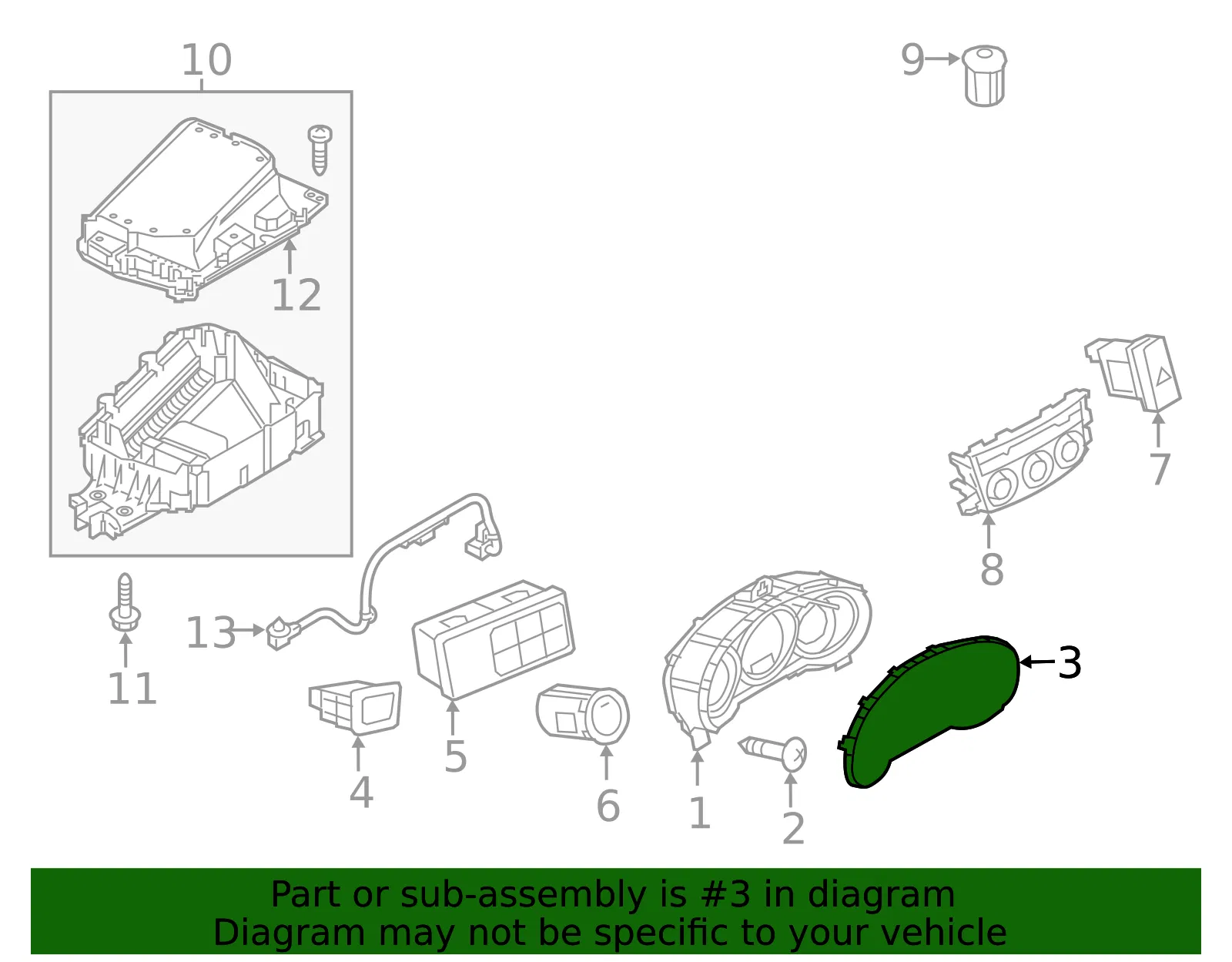 Instrument Panel Lens - Mazda (KD45-55-447) - view 3