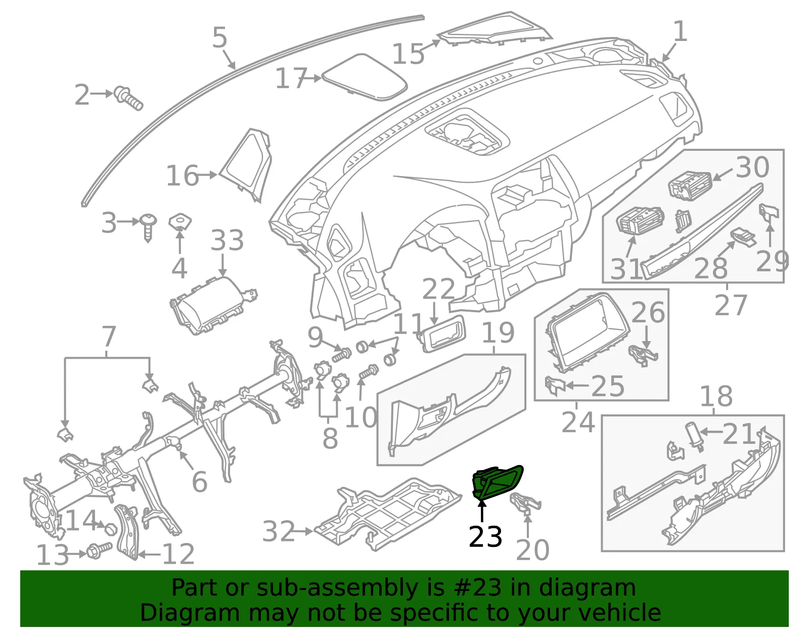 Instrument Panel Storage Compartment - Mazda (KD45-64-180-02) - view 3