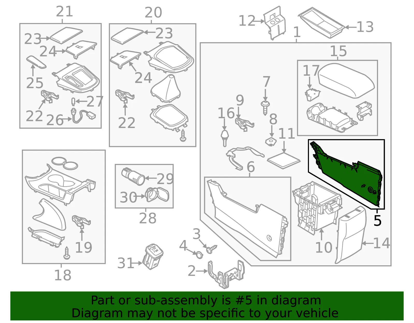 Console Panel - Mazda (KD45-64-950A-02) - view 3