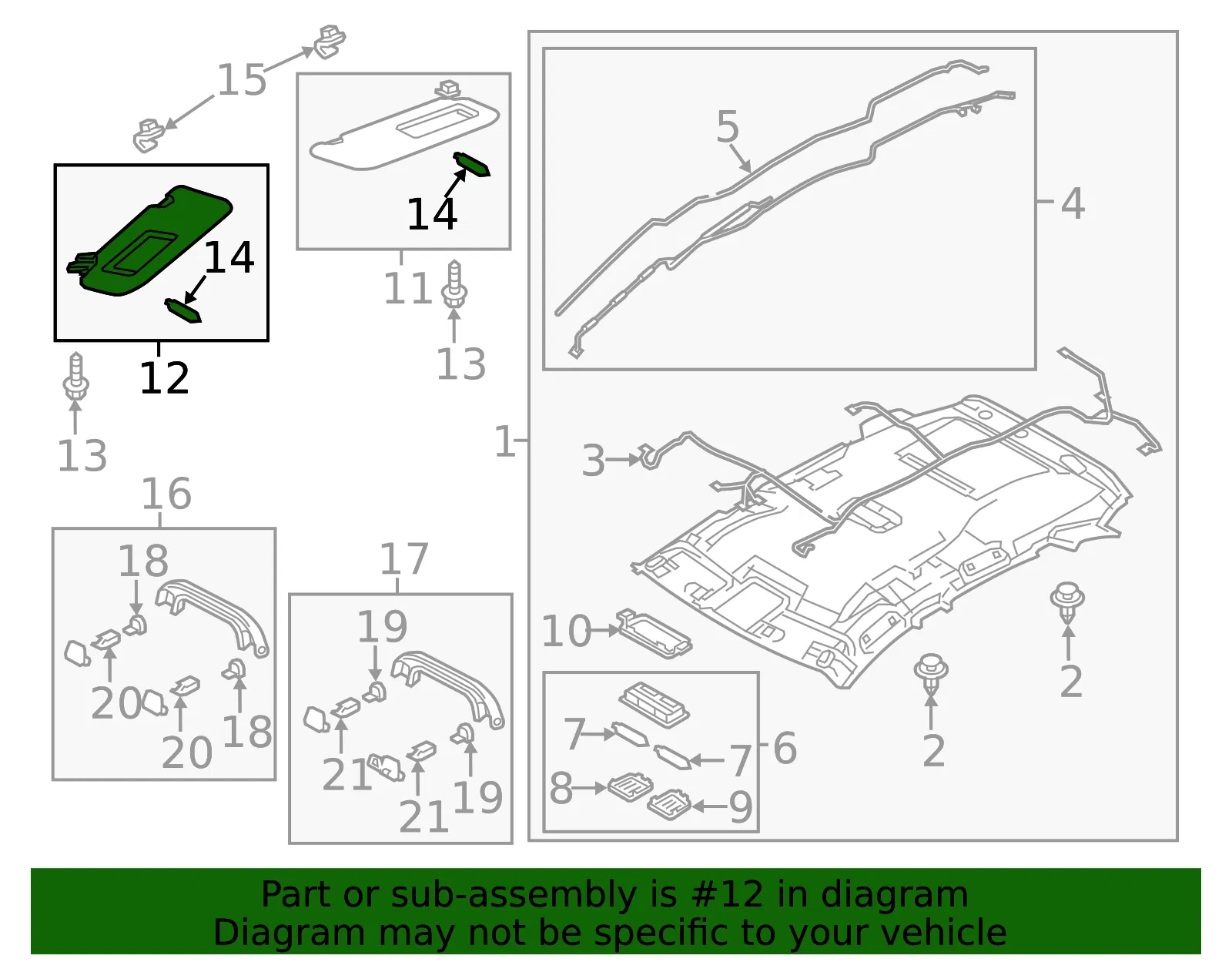 Sun-Visor - Driver's Side (LH) - Mazda (KE40-69-320E-75) - view 2