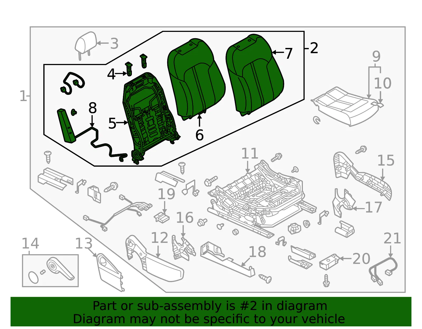 Seat Back Assembly - Mazda (KEVB-88-130-02) - view 2