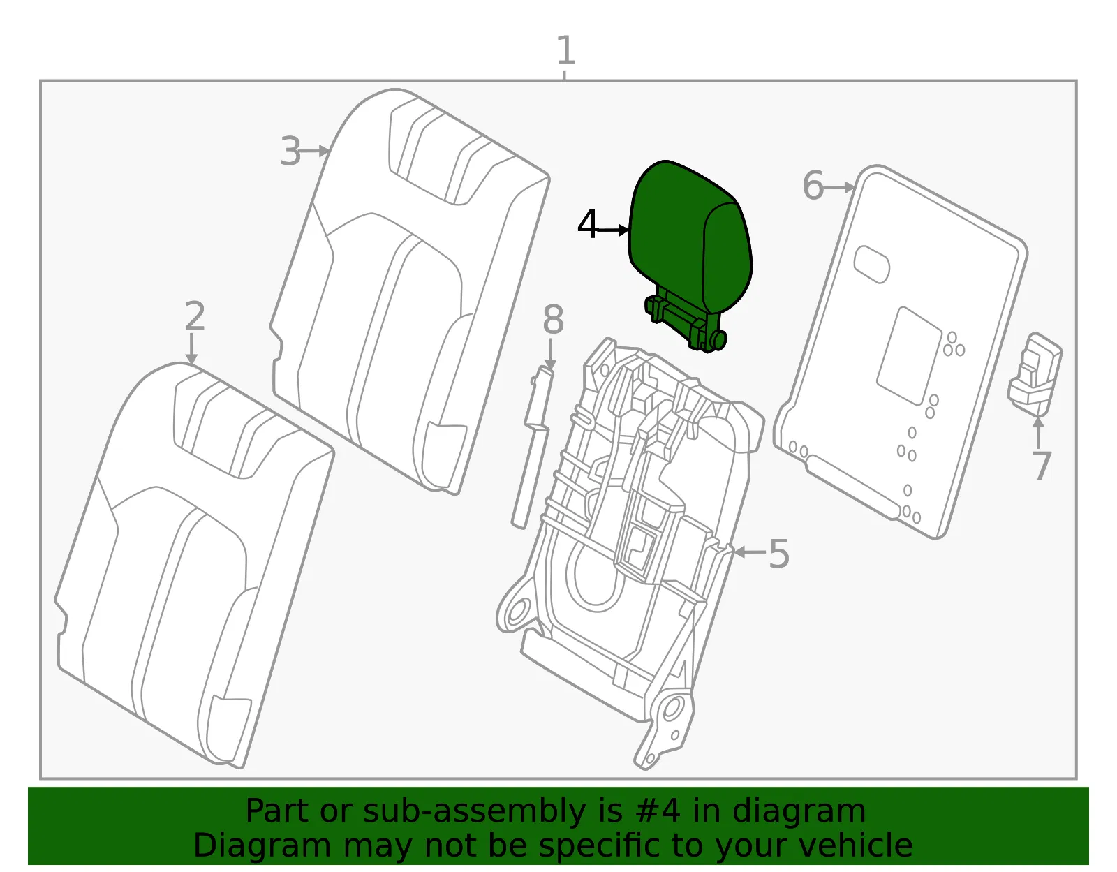 Headrest - Mazda (KEVE-88-340-27) - view 2
