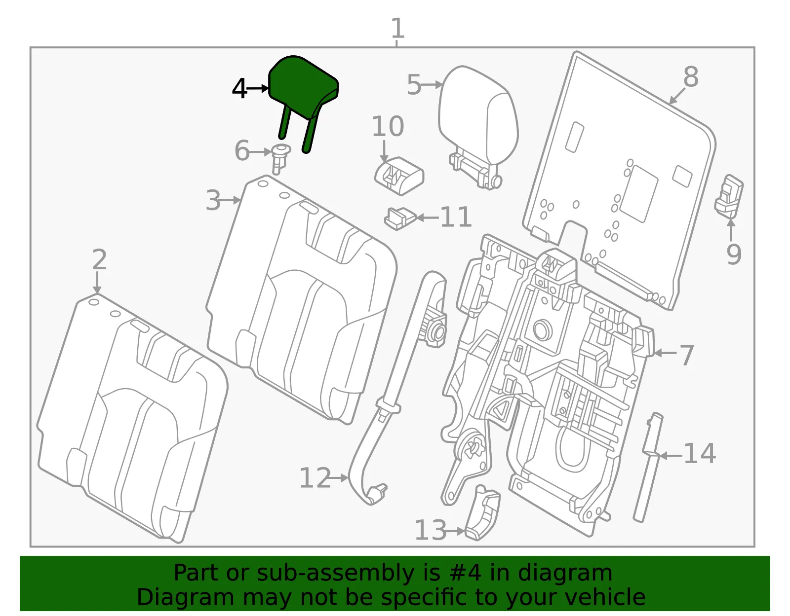 Headrest - Mazda (KEVE-88-3R0-27) - view 2