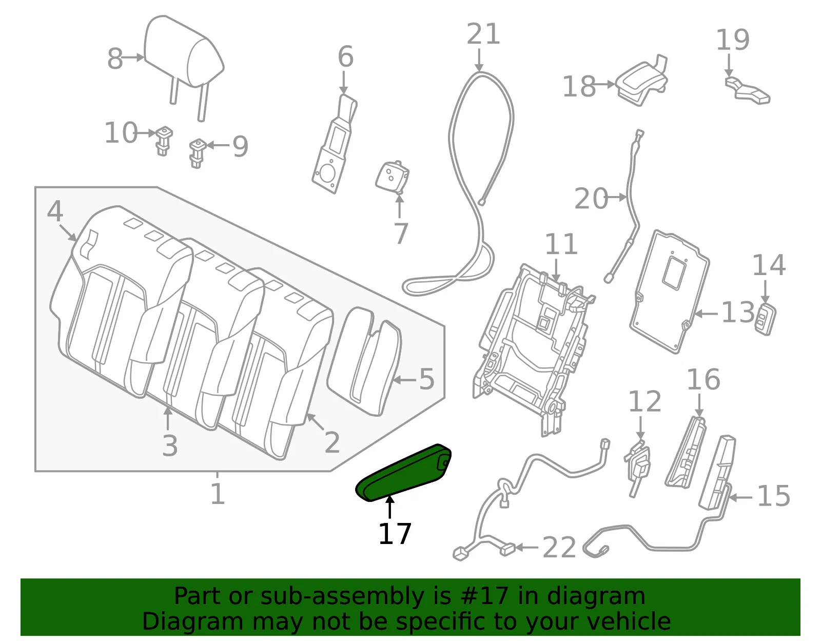 Seat Armrest - Mazda (KEWM-88-2C0-39) - view 2