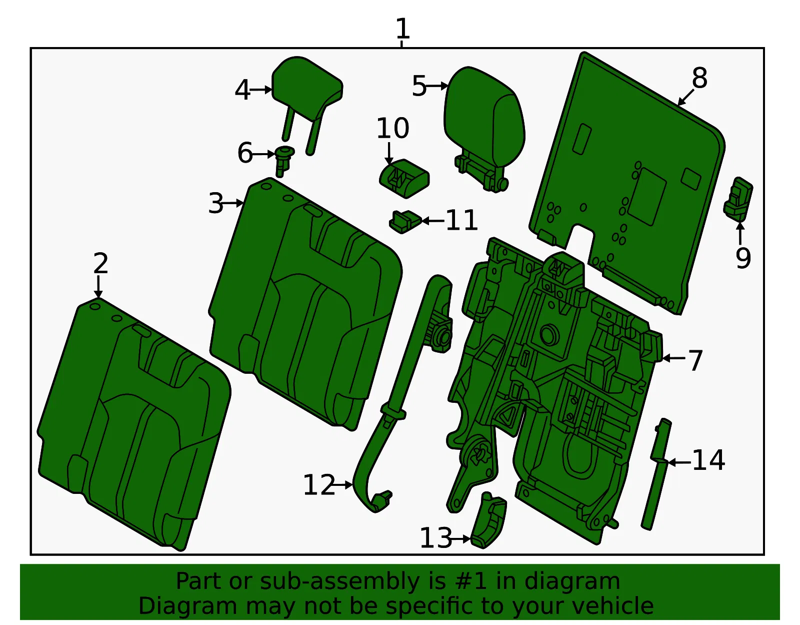 Seat Back Assembly - Mazda (KEWP-88-380-39) - view 2