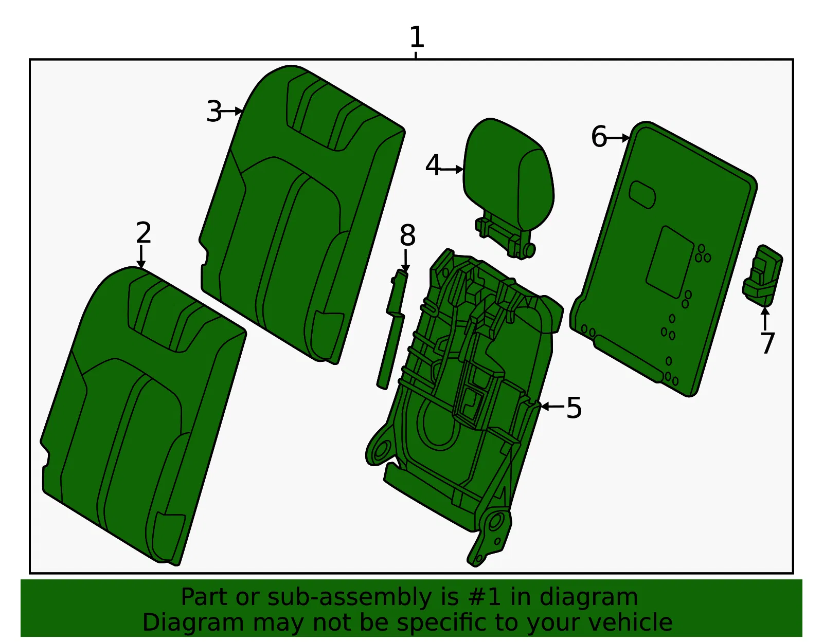 Seat Back Assembly - Mazda (KEWS-57-25XC-39) - view 2