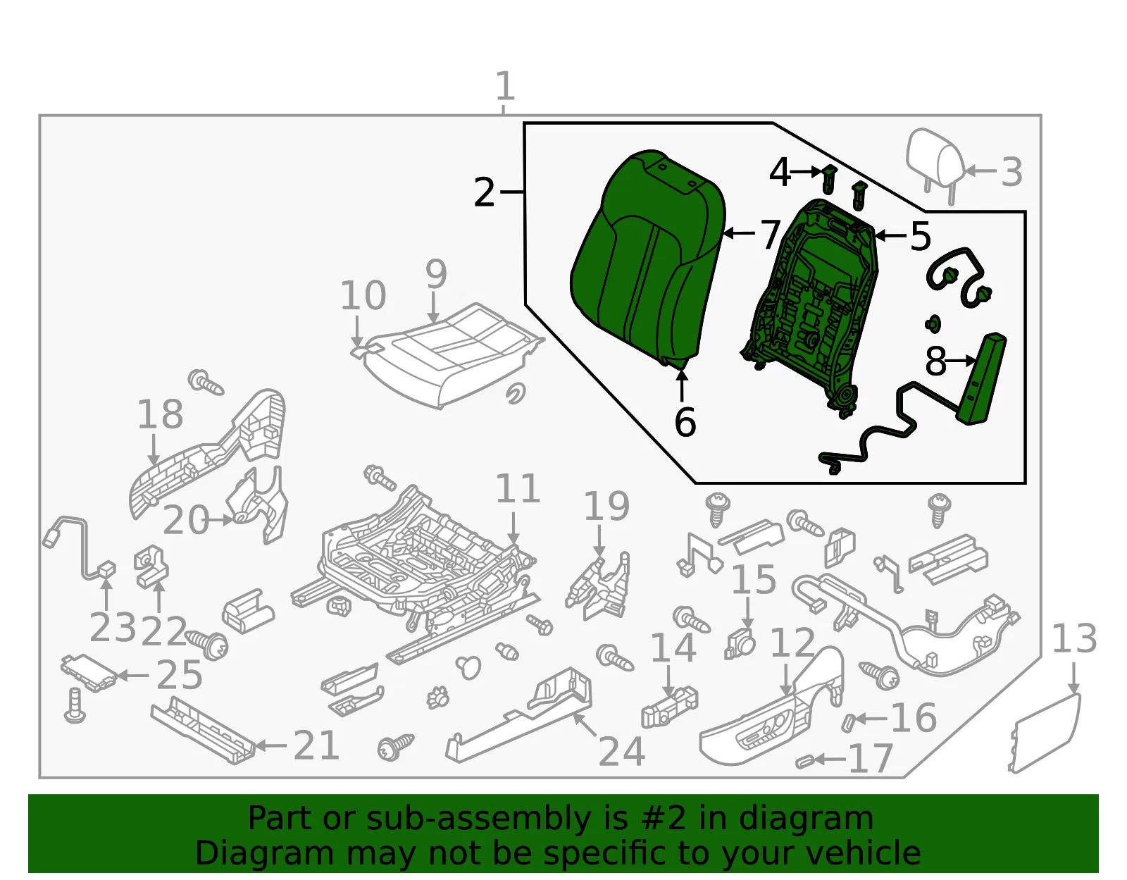Seat Back Assembly - Mazda (KEWS-88-180-39) - view 2