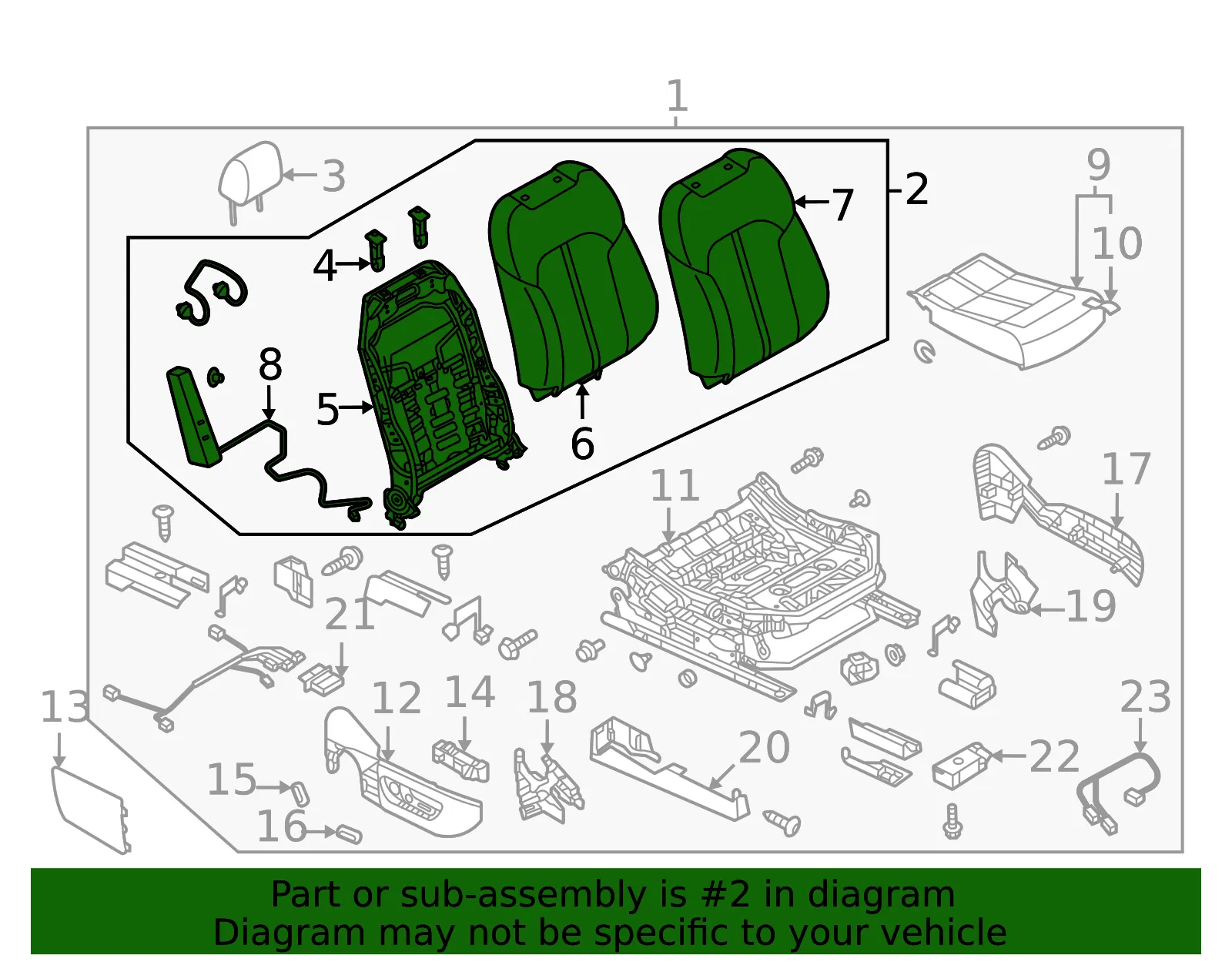 Seat Back Assembly - Mazda (KFAB-88-130-39) - view 2