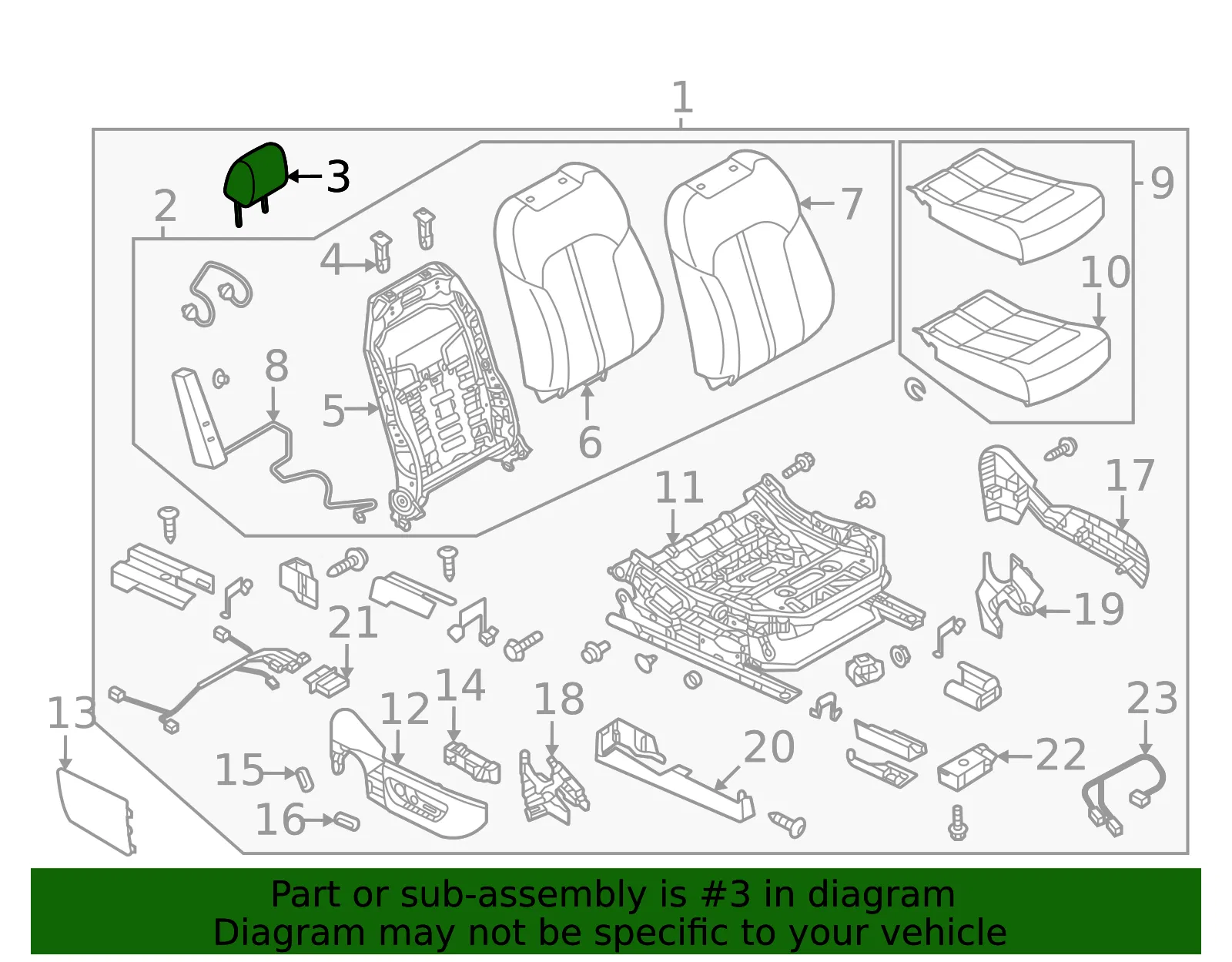 Headrest, Outer - Mazda (KFAB-88-240-02) - view 2