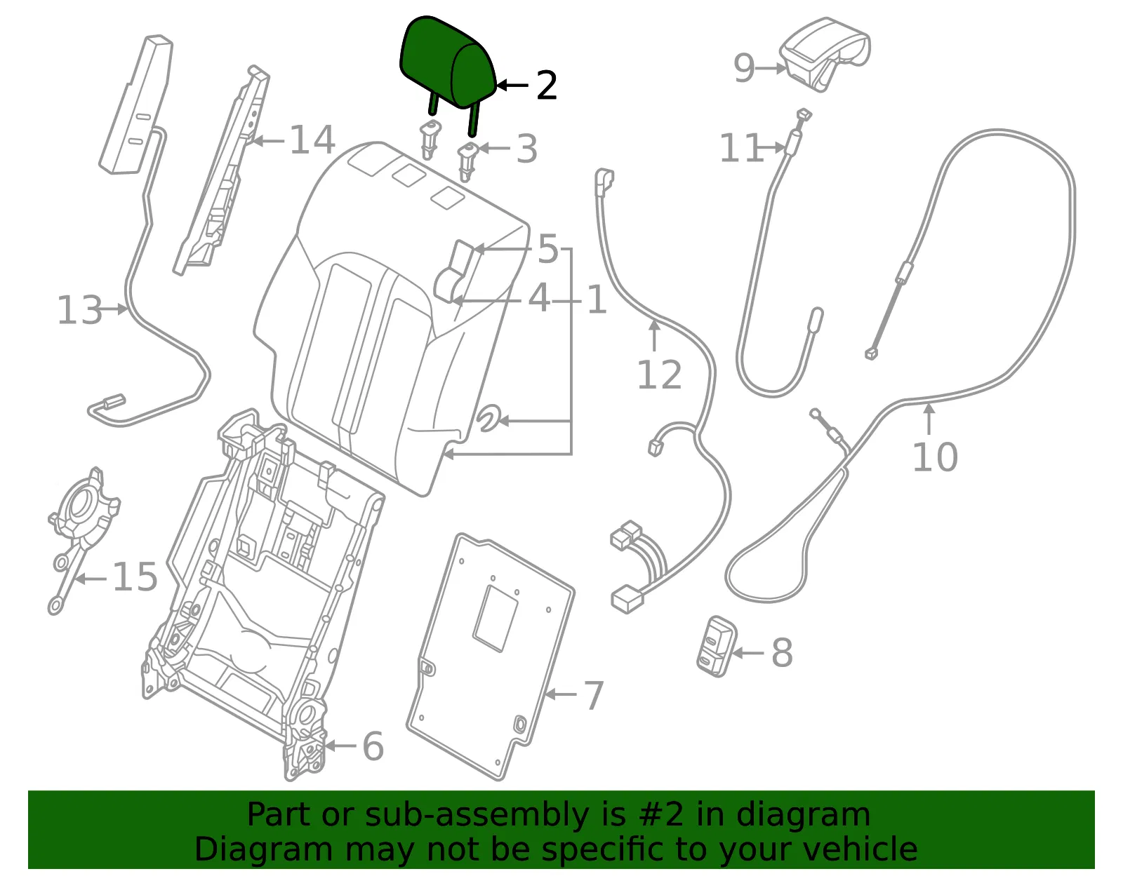 Headrest, Outer - Mazda (KFAB-88-240-23) - view 2