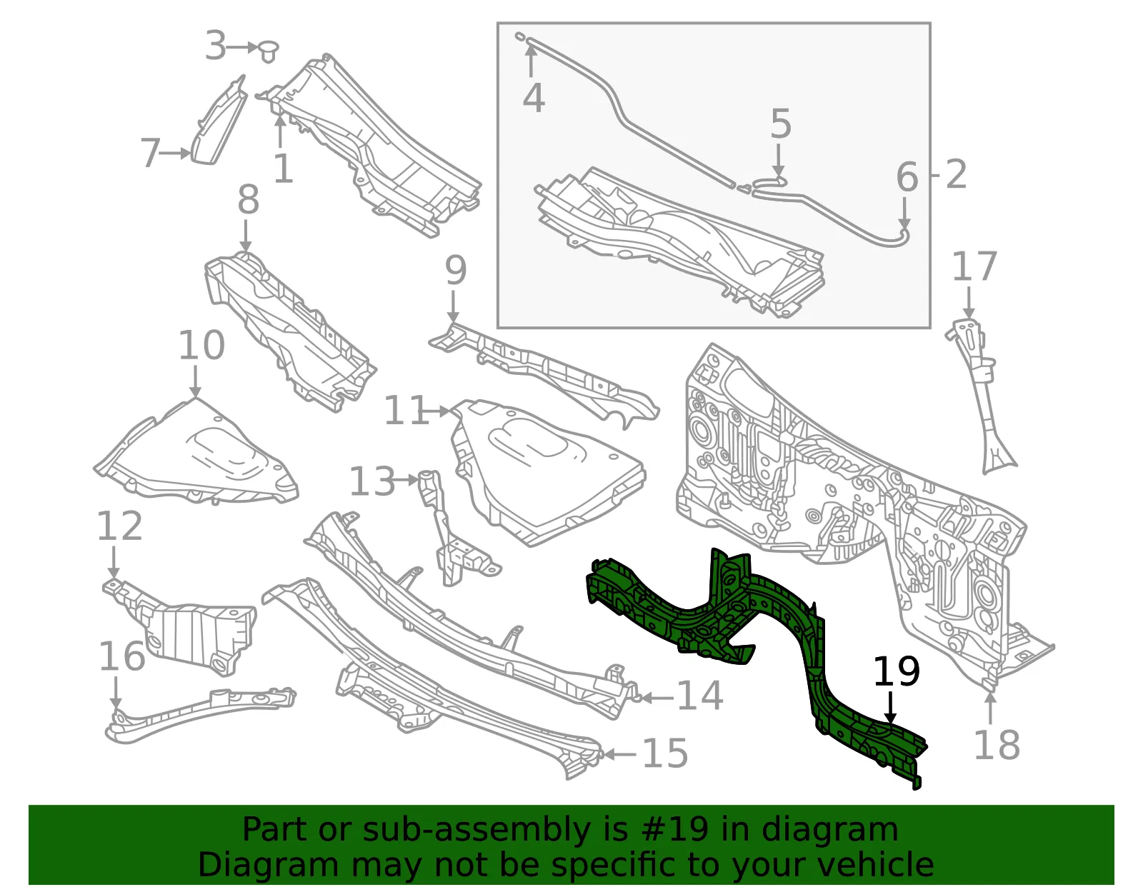 Dash Cross-Member - Mazda (KMV6-53-45XB) - view 2