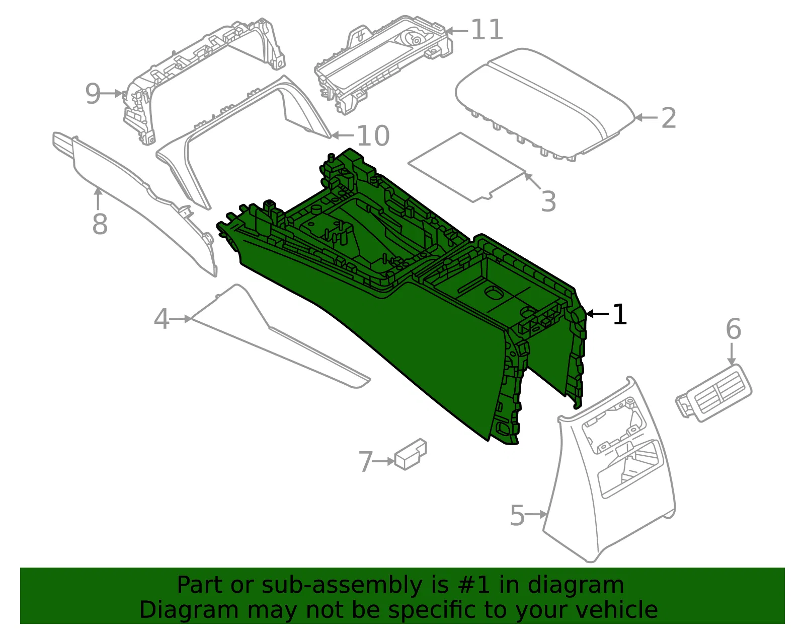 Console Base - Mazda (KMV6-64-420A-02) - view 2
