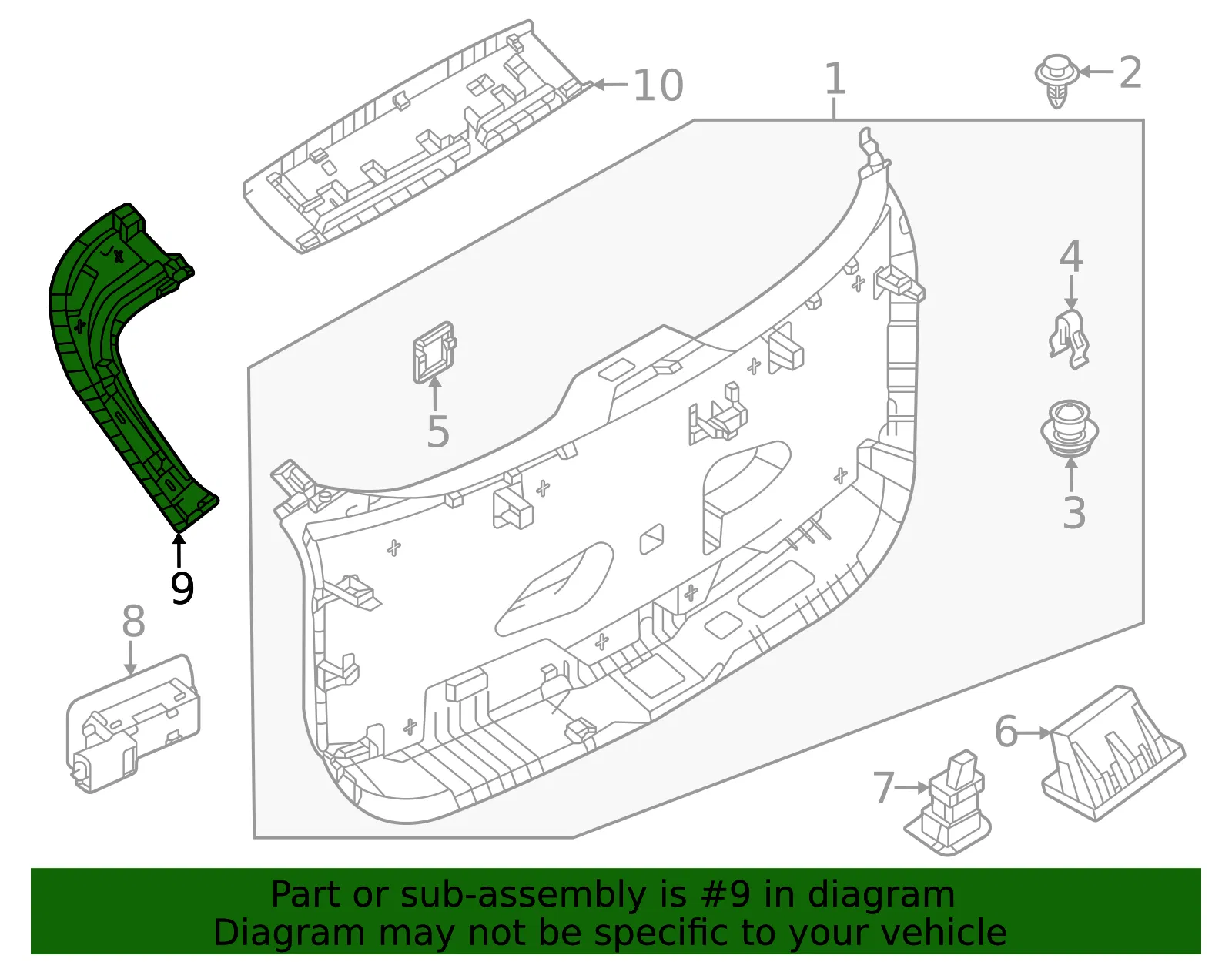 Side Gate Trim - Mazda (KMV6-68-950-02) - view 2
