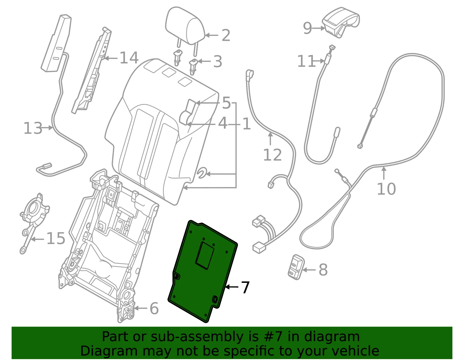 Seat Back Panel - Mazda (KMV6-88-2E0) - view 2