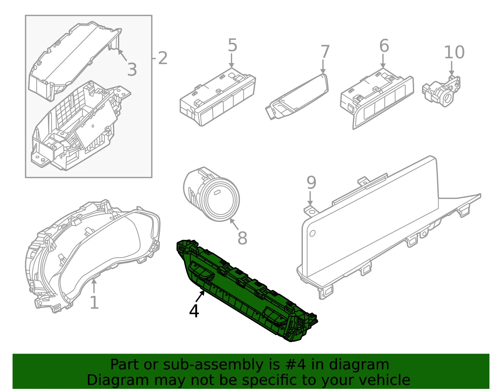 Dash Control Unit - Mazda (KMW7-61-190C) - view 2