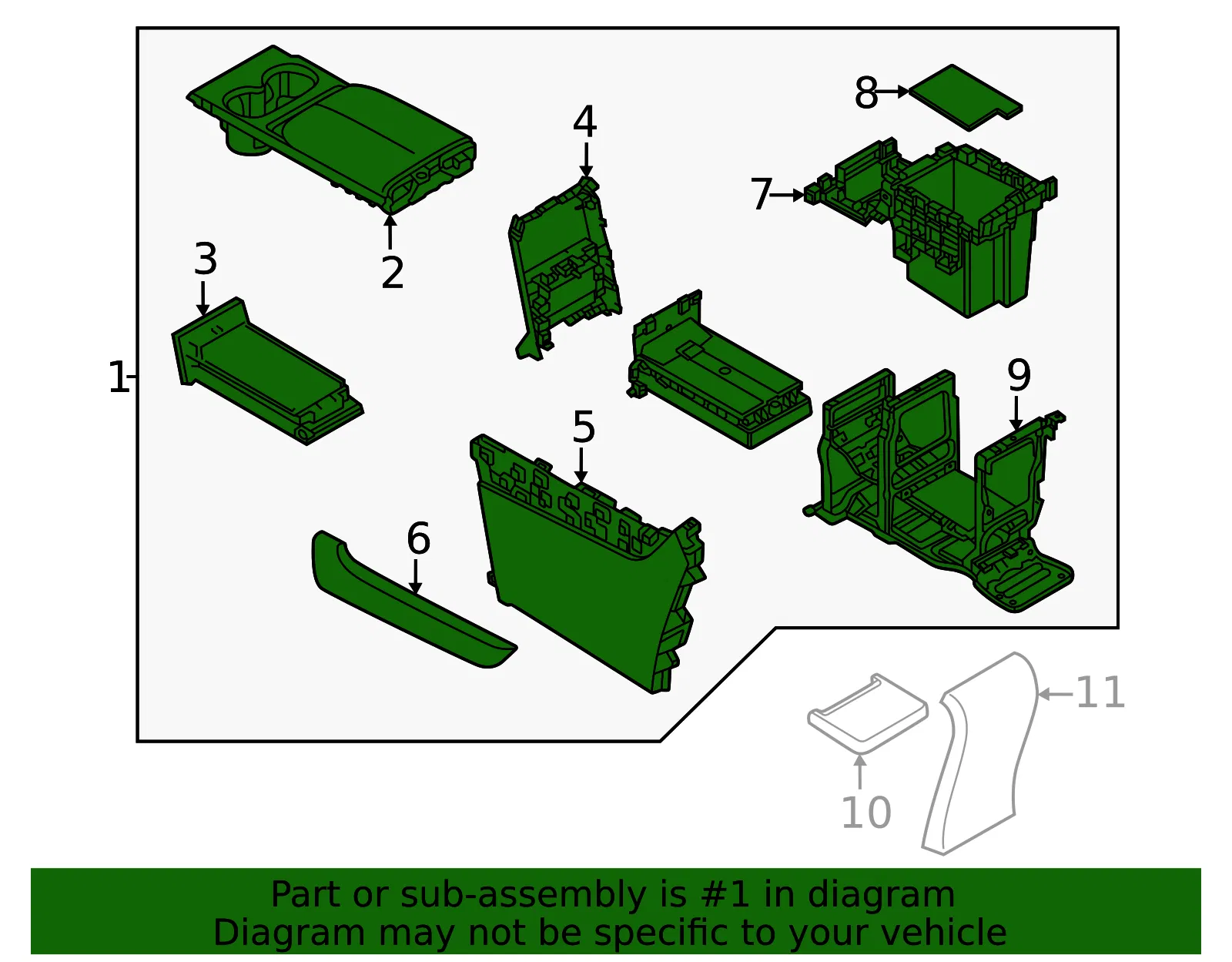 Console Assembly - Mazda (KMW7-64-410B-02) - view 2
