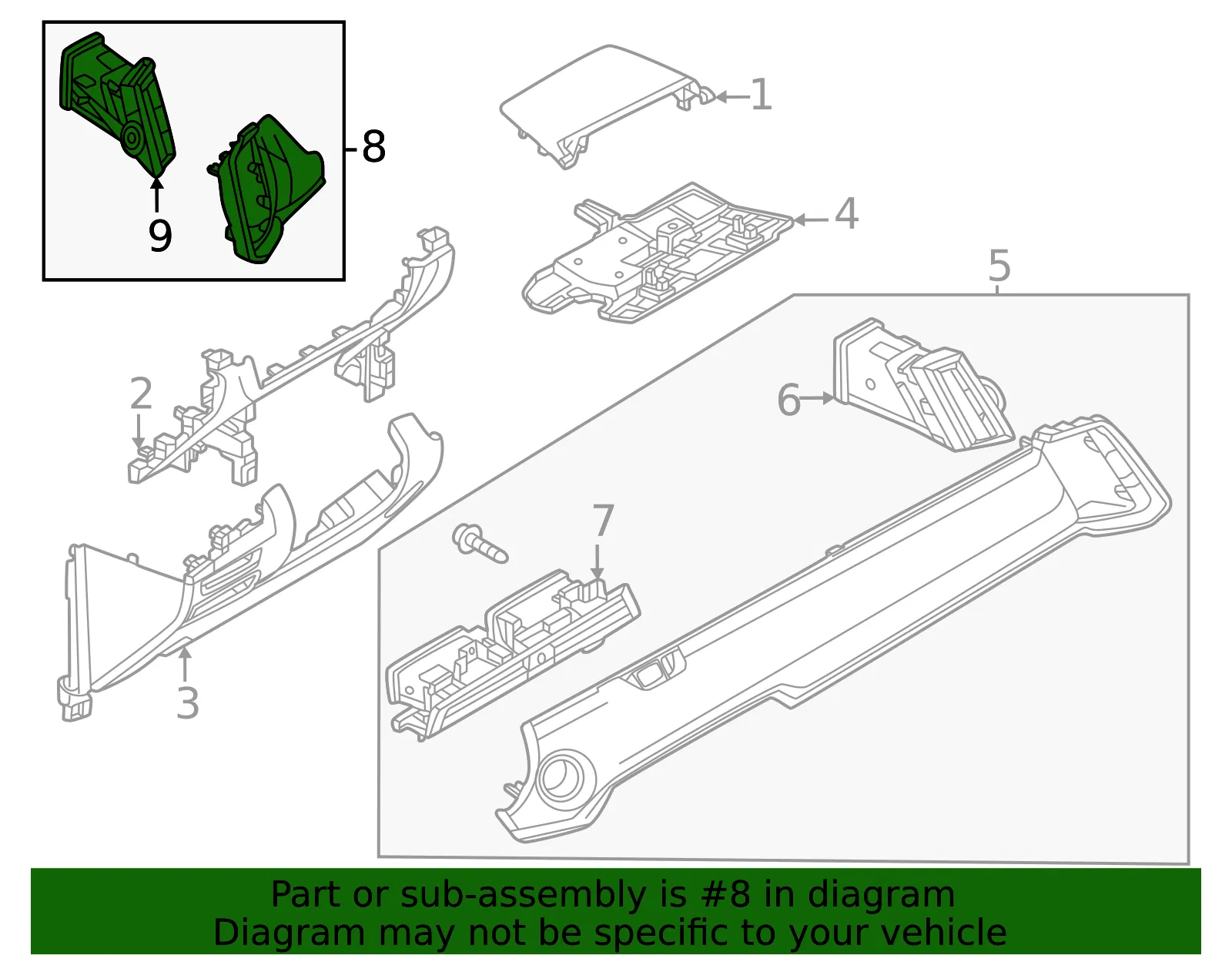 Instrument Panel Pad - Mazda (KR9P-55-130B-23) - view 2