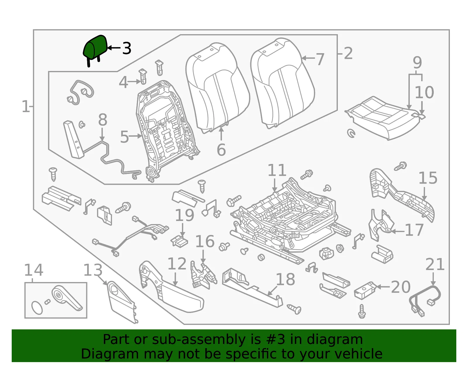 Headrest - Mazda (KR9P-88-140C-02) - view 2