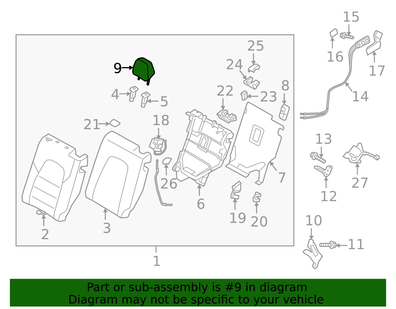 Headrest - Mazda (KRA3-88-240-02) - view 2