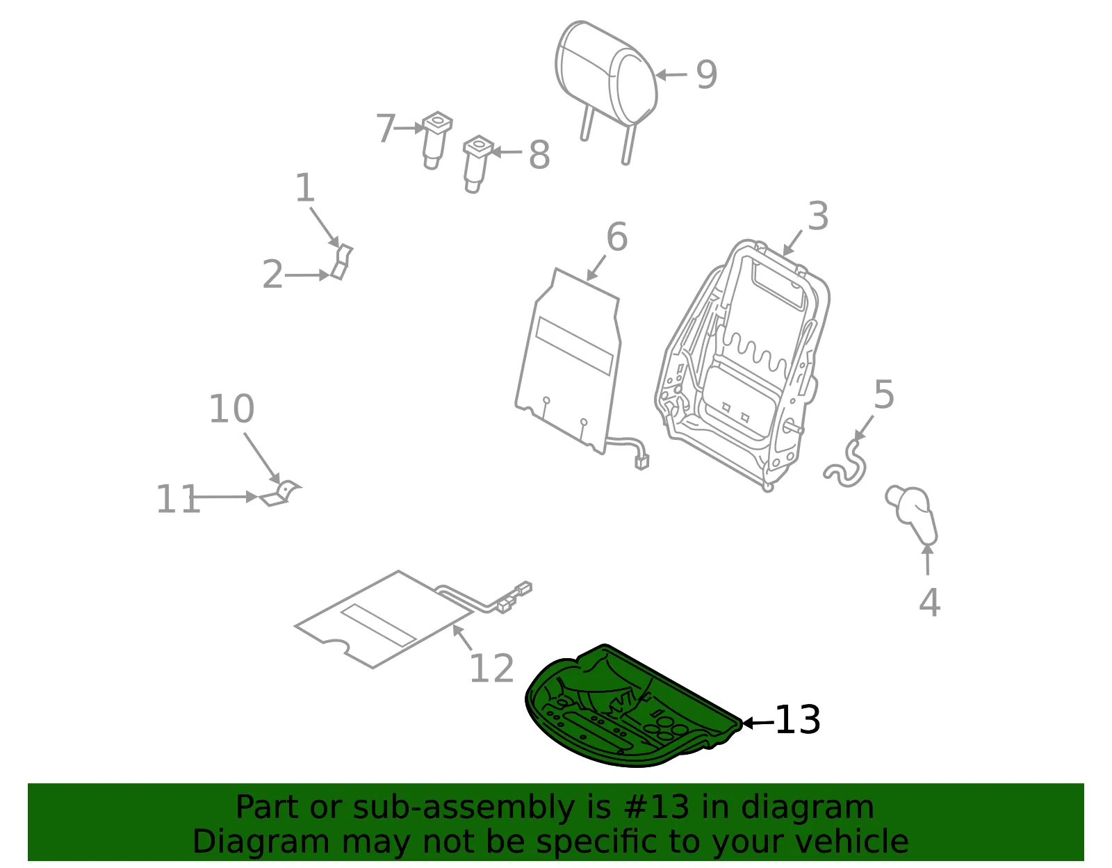 Seat Frame - Driver's Side (LH) - Mazda (L206-88-660) - view 2