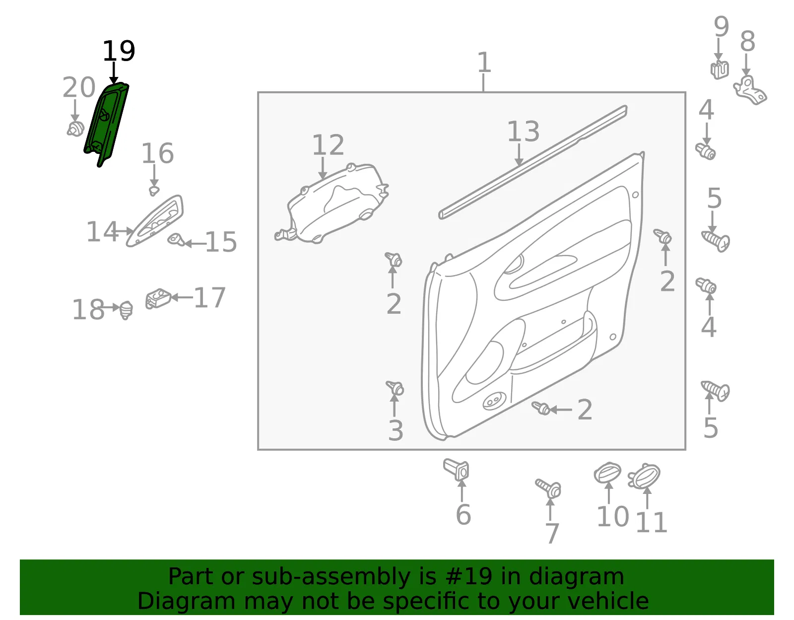 Upper Trim - Driver's Side (LH) - Mazda (LC62-69-171D) - view 2