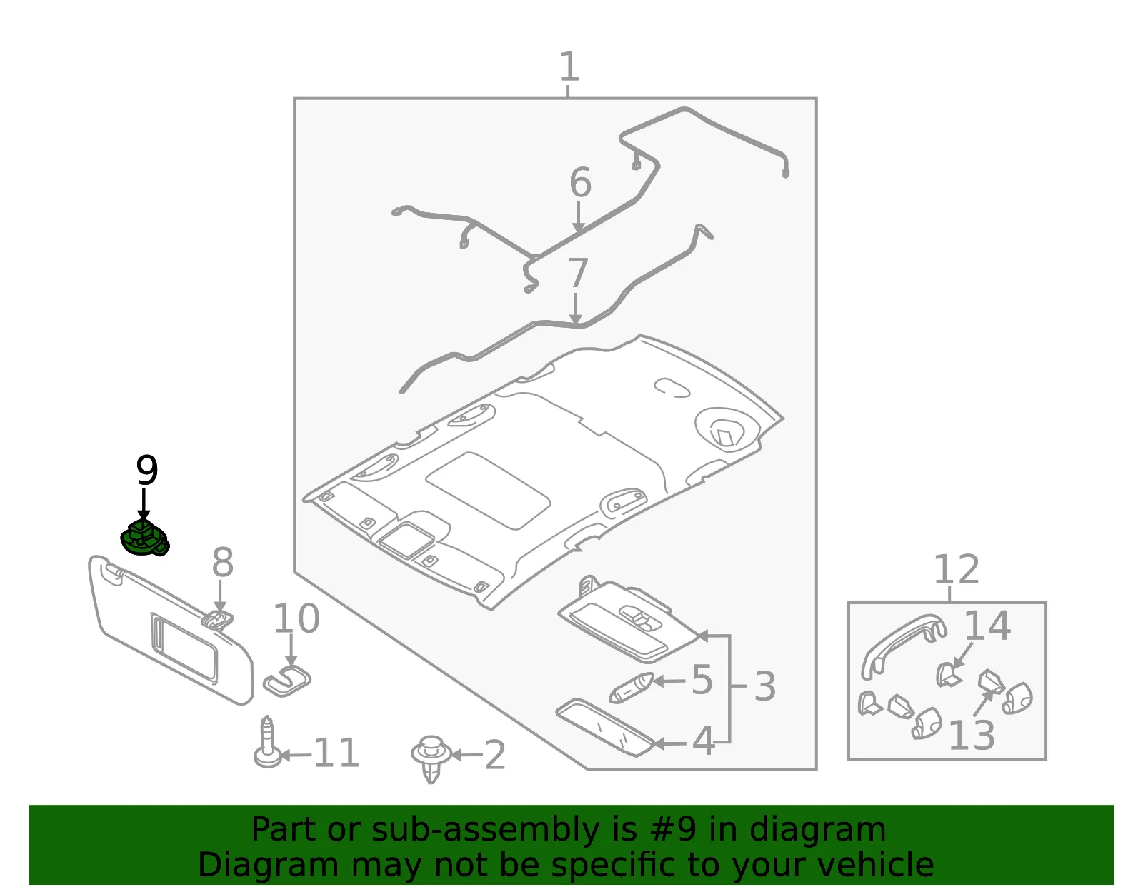 Sun-Visor Holder - Mazda (LC62-69-261B-75) - view 3