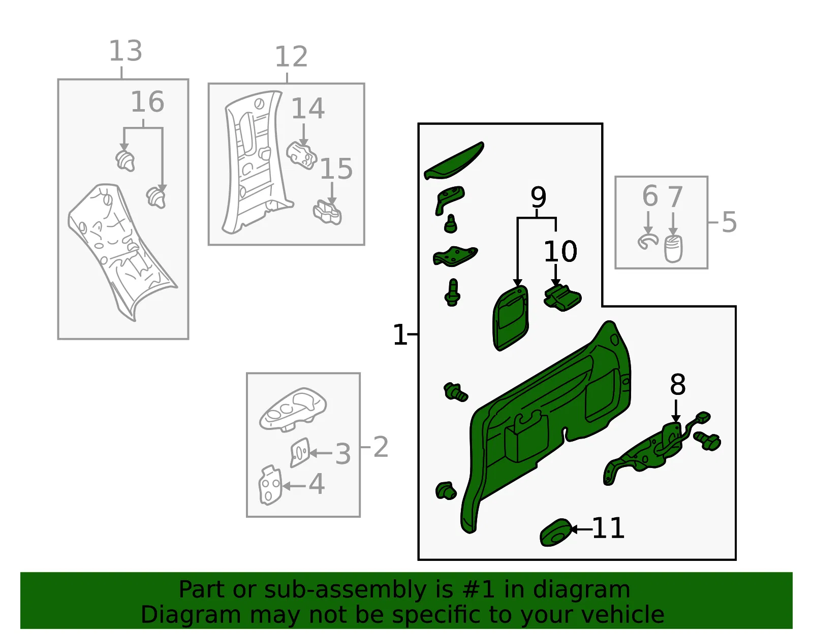 Side Trim Panel - Driver's Side (LH) - Mazda (LD06-68-59YA-80) - view 2