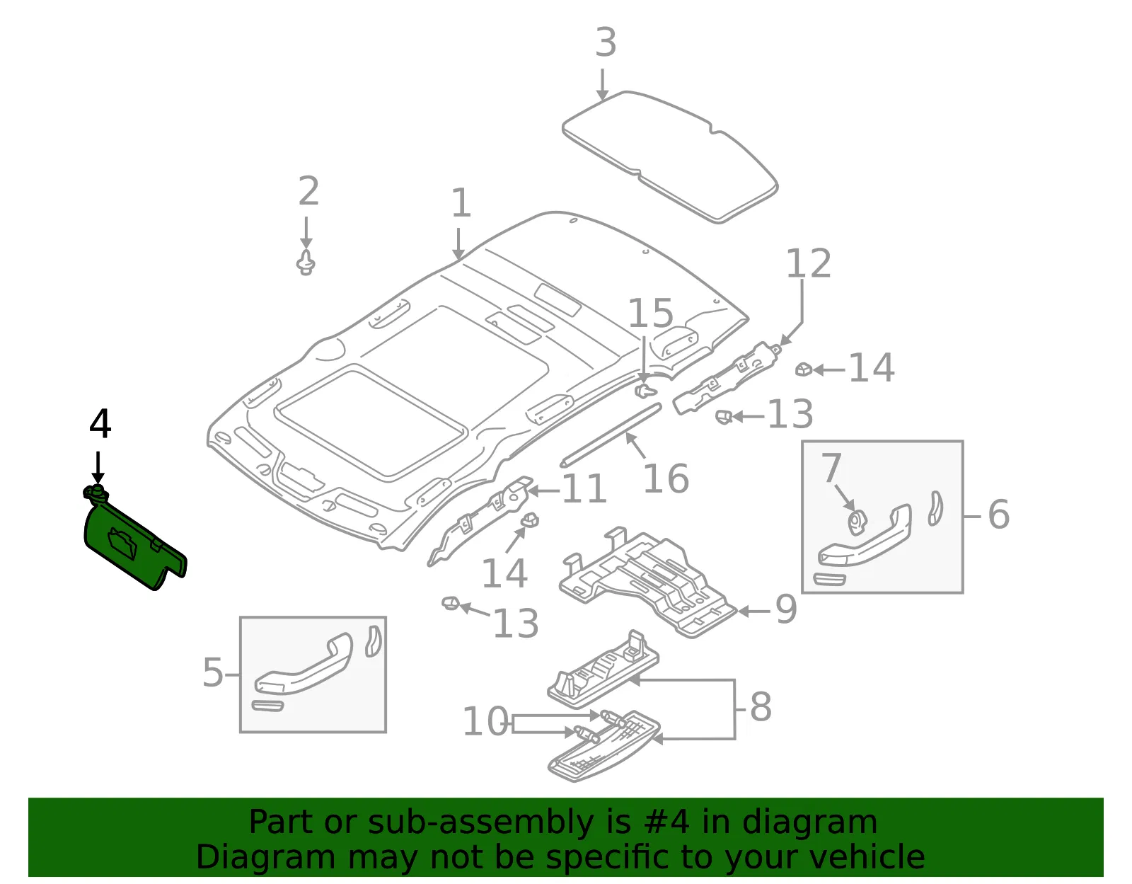 Sun-Visor - Driver's Side (LH) - Mazda (LE49-69-320-77) - view 2