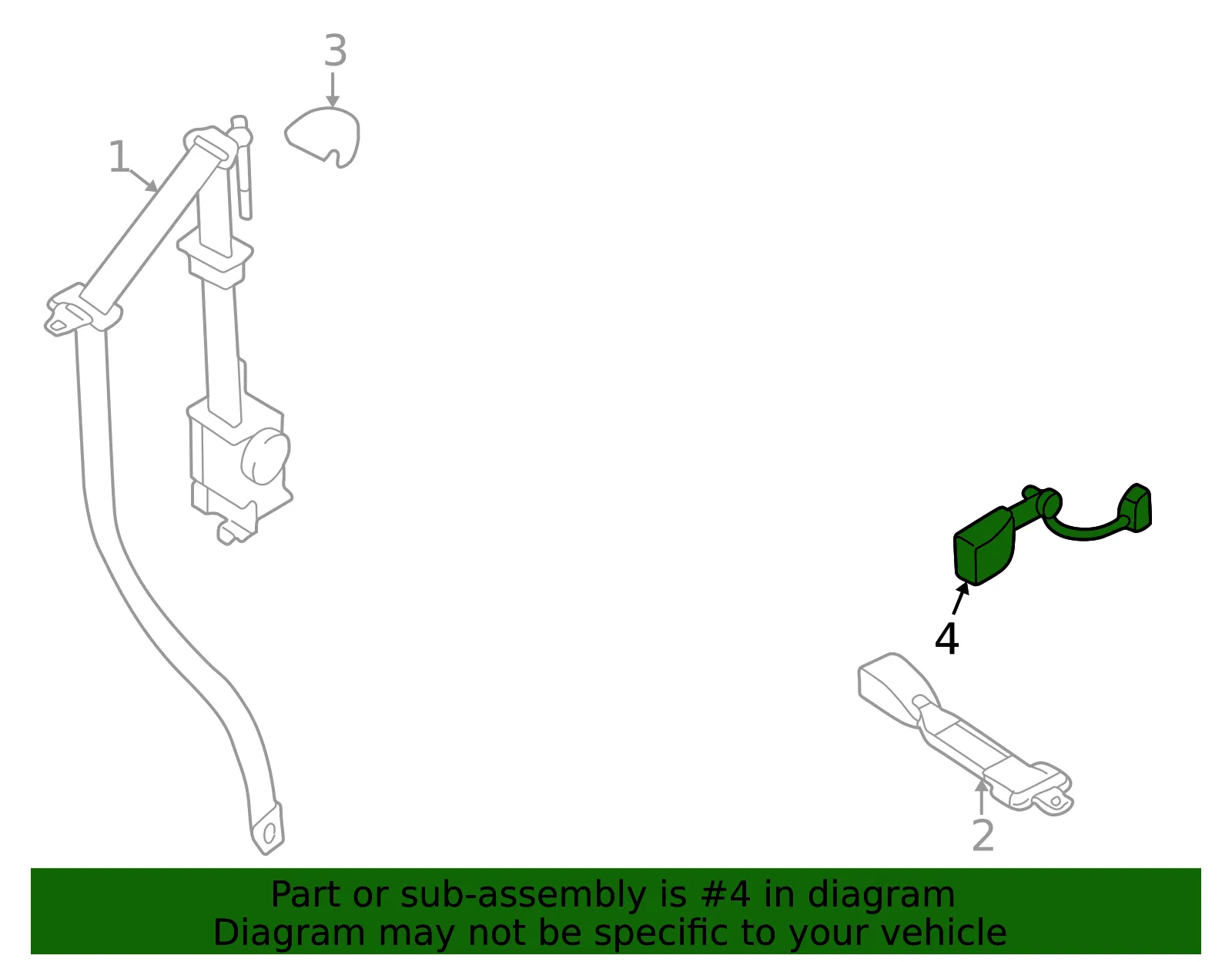 Seat Belt Receptacle - Mazda (N066-57-620B-00) - view 3