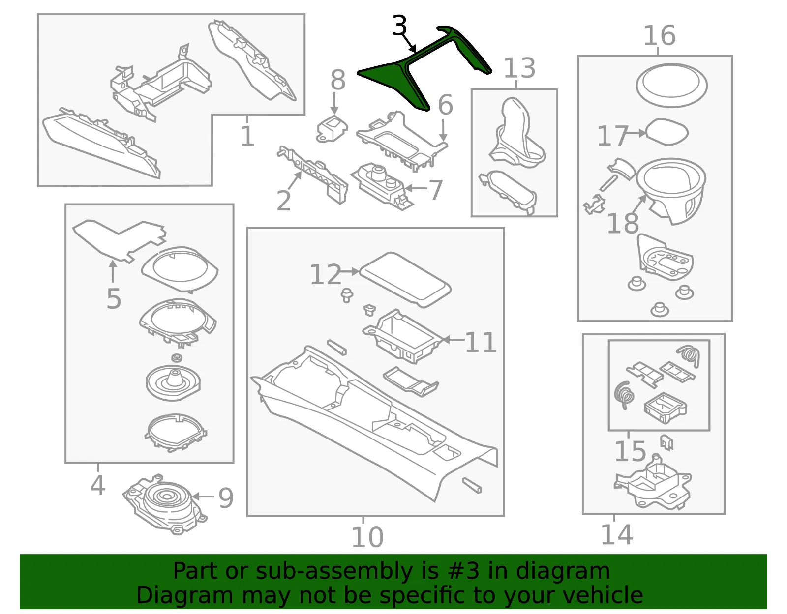 Console Trim Panel - Mazda (N243-64-32Y-02) - view 3