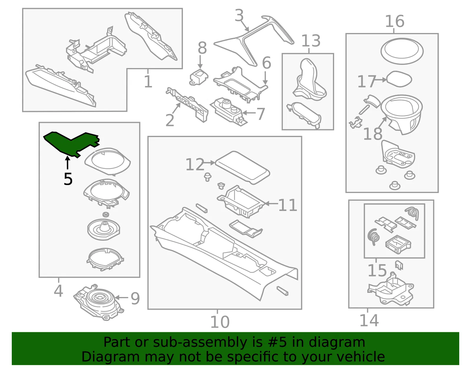 Console Trim Panel - Mazda (N243-64-360) - view 3