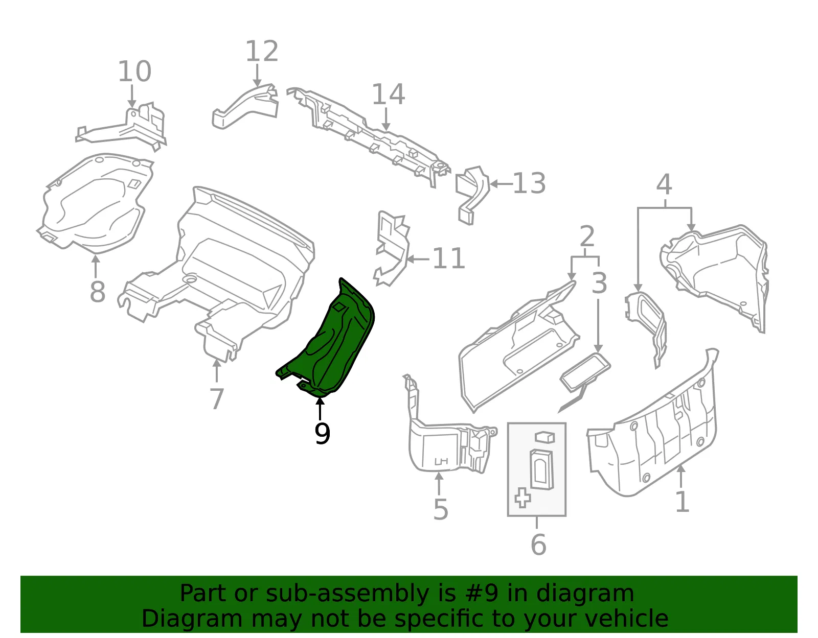 Trunk Trim Panel - Mazda (N243-68-330B) - view 2