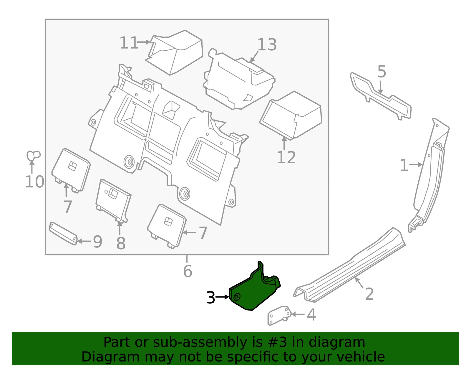 Kick Panel Trim - Mazda (N243-68-370A-02) - view 2