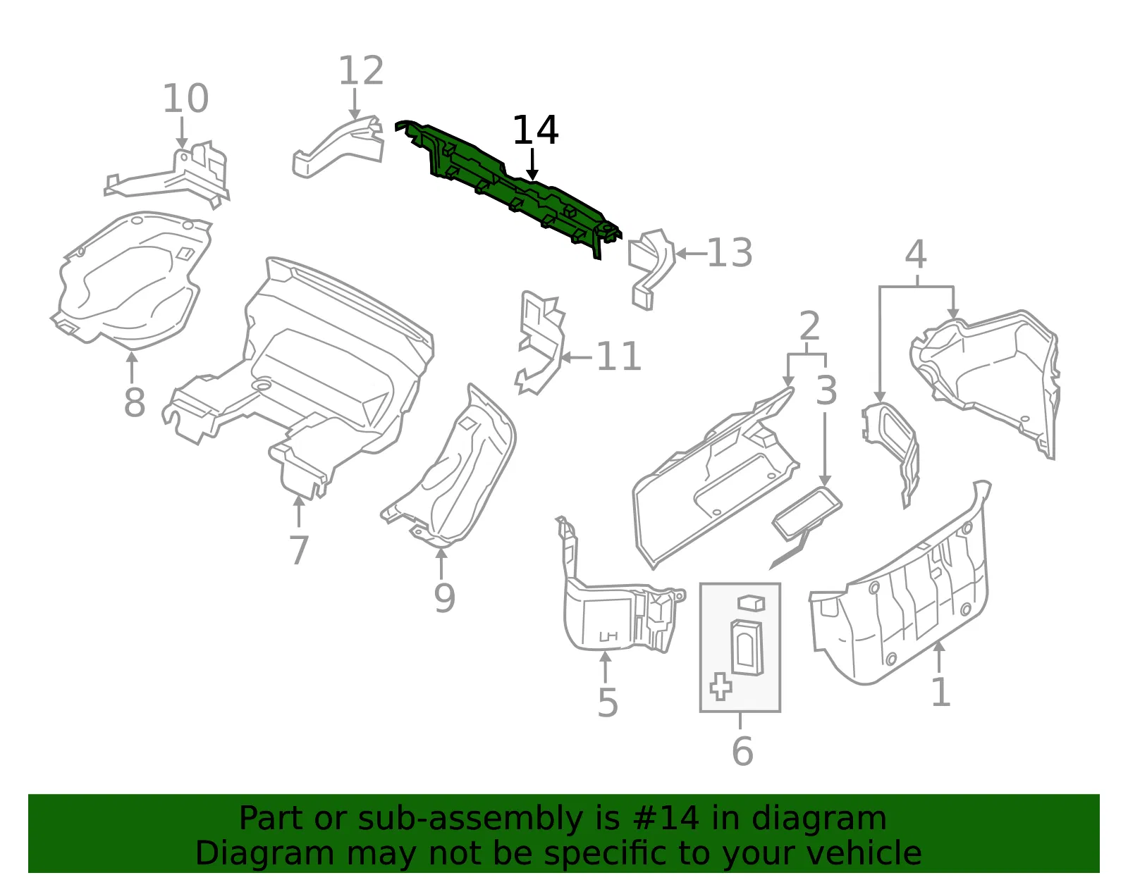 Front Trim - Mazda (N243-68-3T0D-02) - view 2