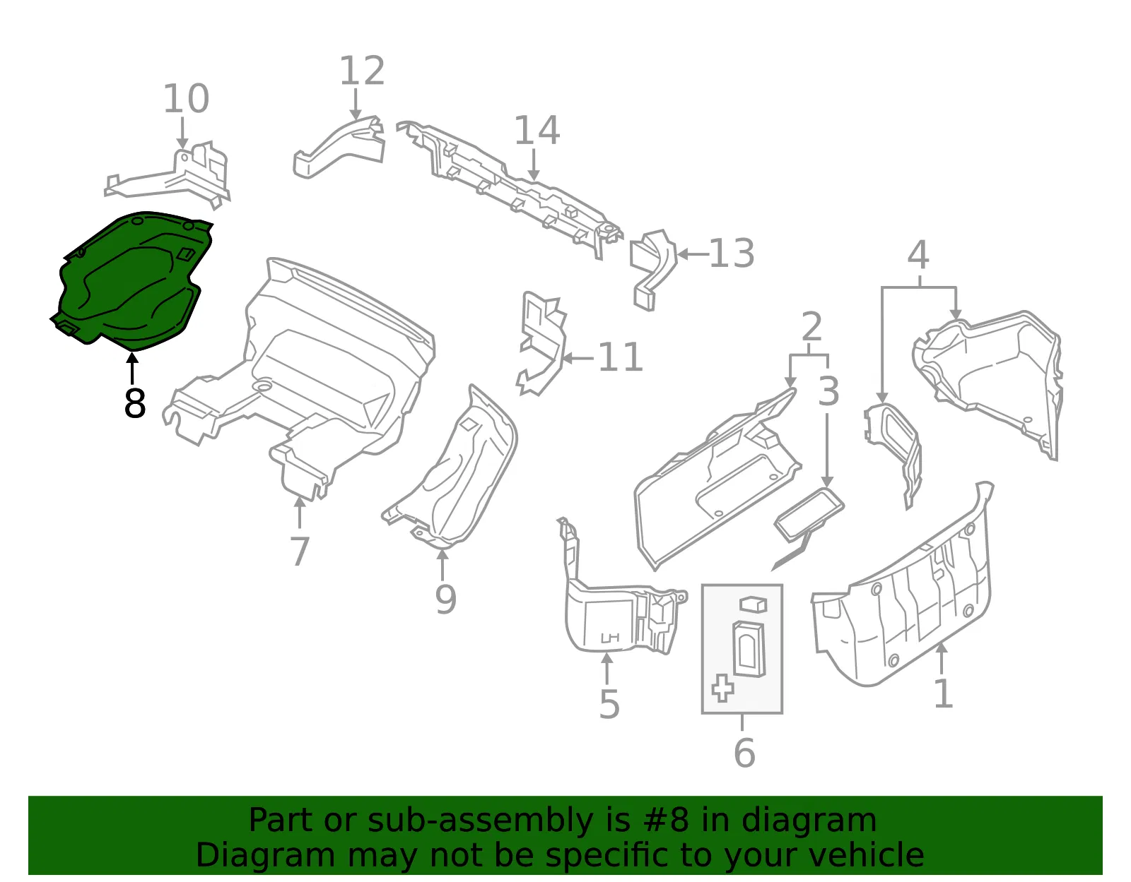 Trunk Trim Panel - Mazda (N452-68-320) - view 2