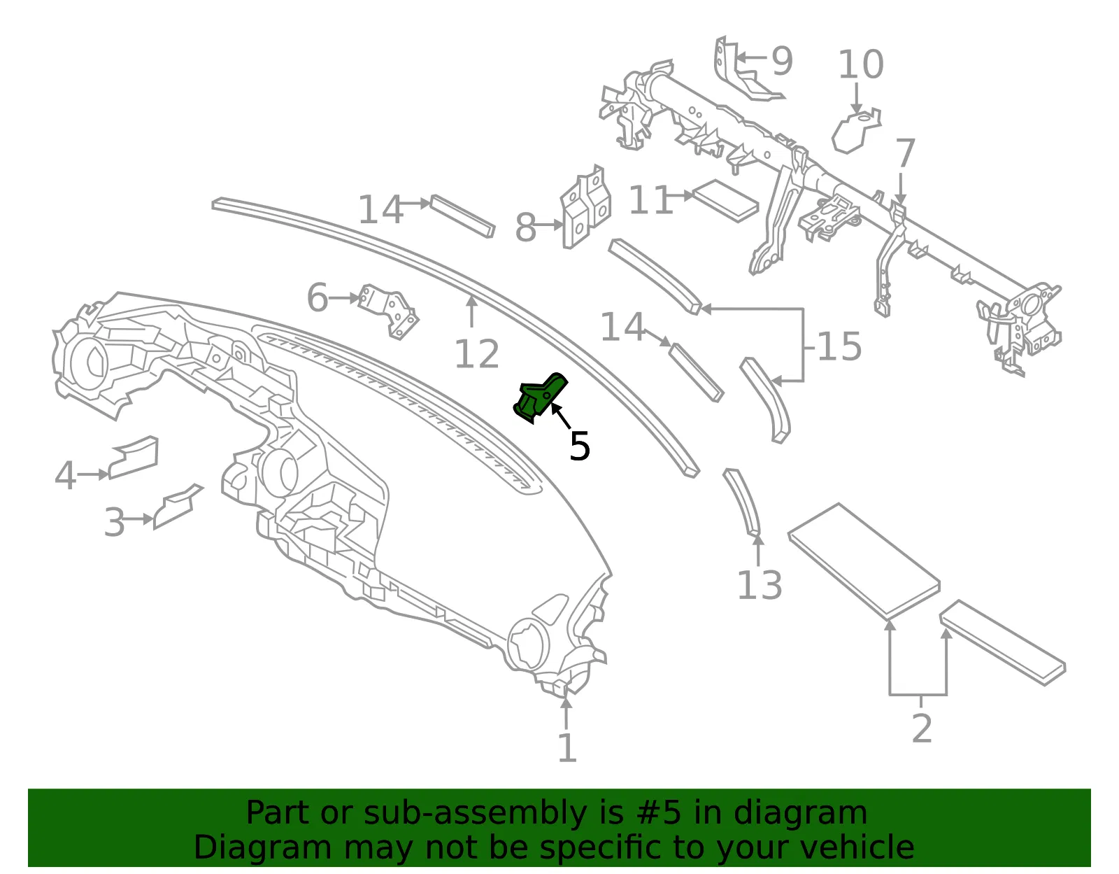 Instrument Panel Bracket - Passenger Side (RH) - Mazda (NA1P-60-651) - view 2