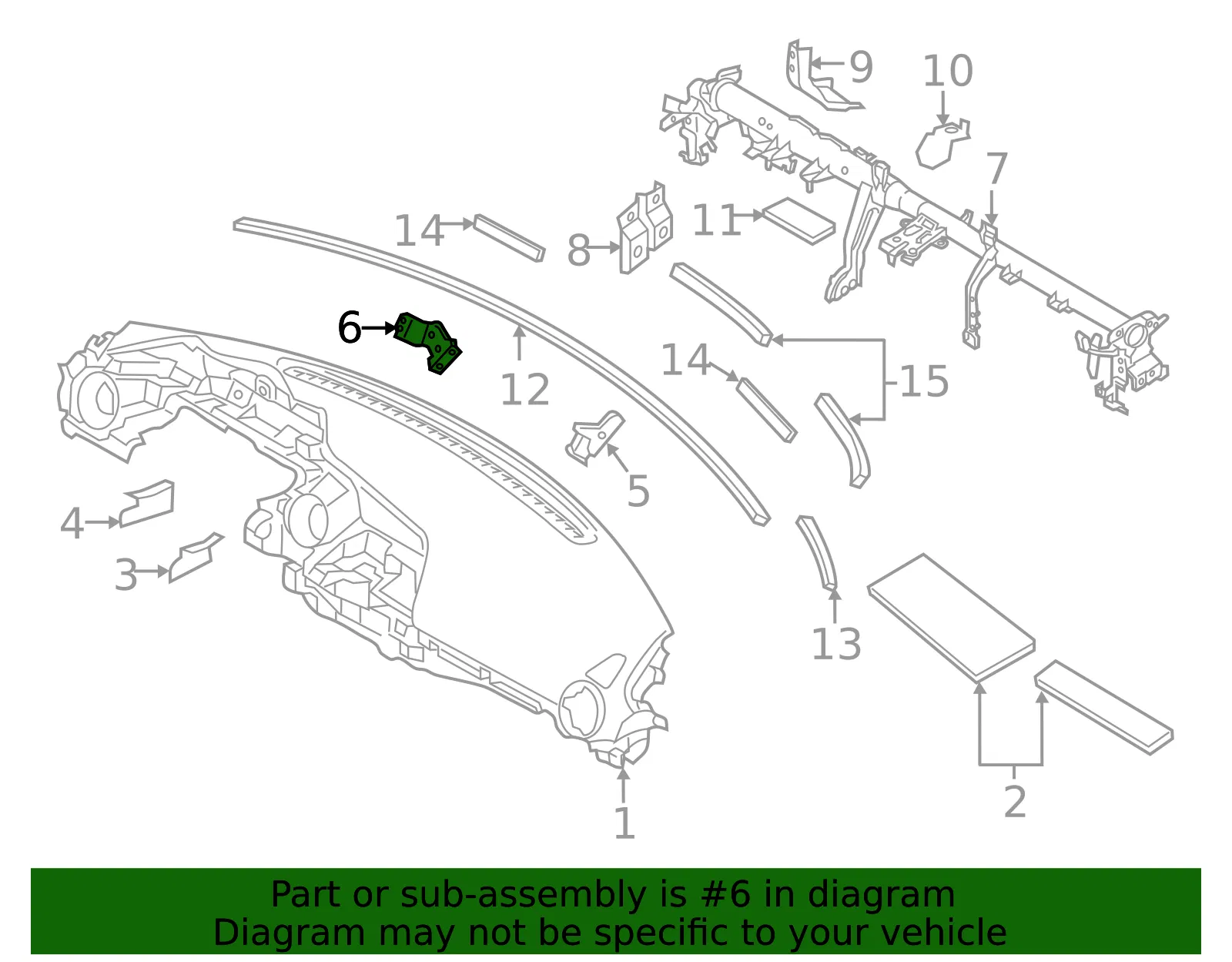Instrument Panel Bracket - Driver's Side (LH) - Mazda (NA1P-60-652) - view 2